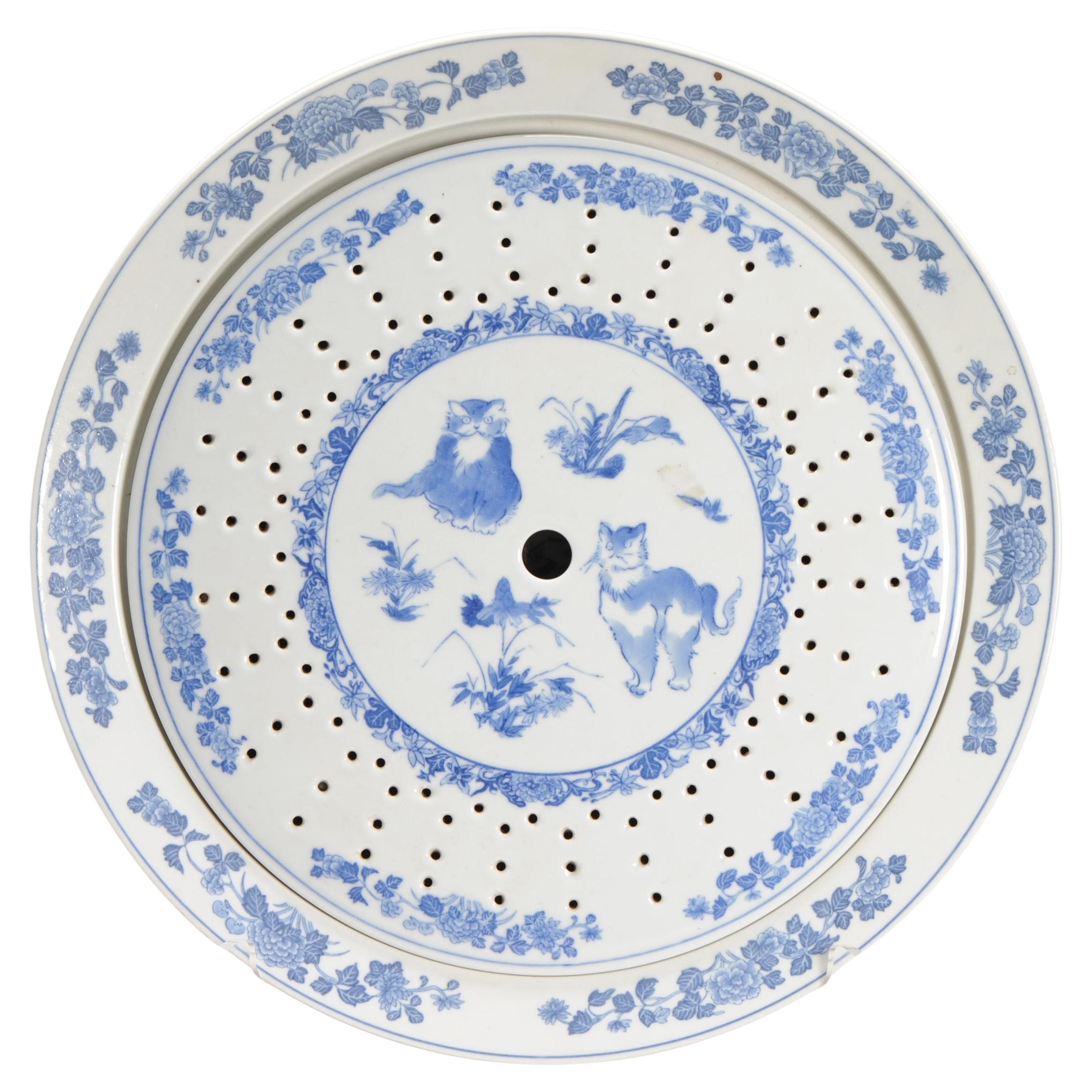 Large Cobalt Blue Serving Hot Water charger Chinese porcelain Arch of Noah For Sale