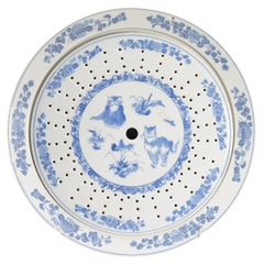 Antique Large Cobalt Blue Serving Hot Water charger Chinese porcelain Arch of Noah