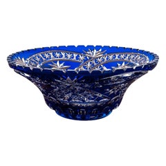 Large Cobalt Crystal Bowl, Germany, 1930s