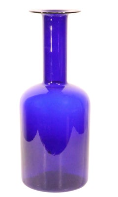 Large Cobalt Glass Gulvase by Otto Brauer for Holmegaard c. 1960's