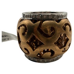 Large cocktail diamond ring handmade 18KT gold
