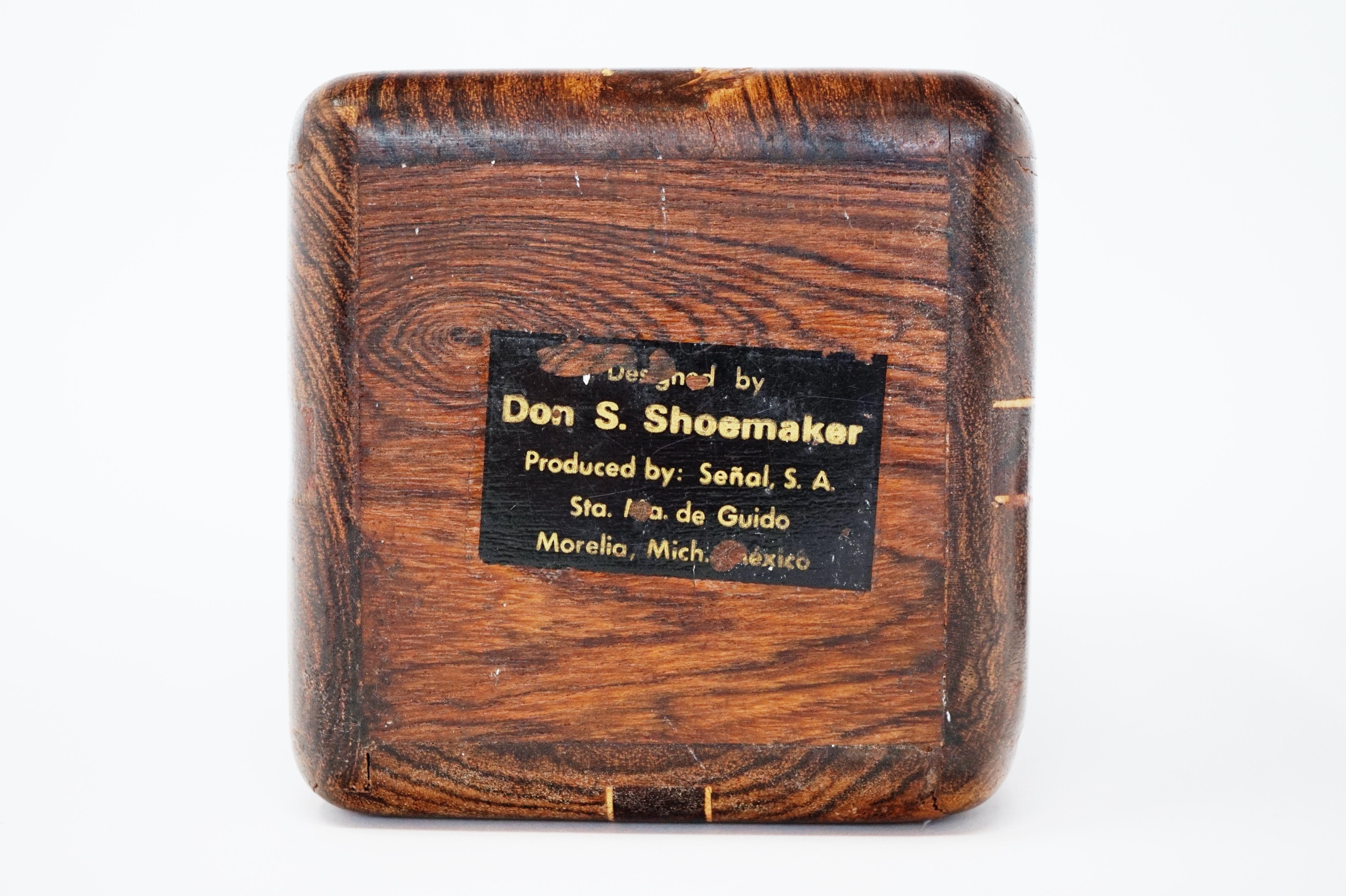 Large Cocobolo Rosewood Lidded Box by Don Shoemaker for Senal S.A., Signed 2