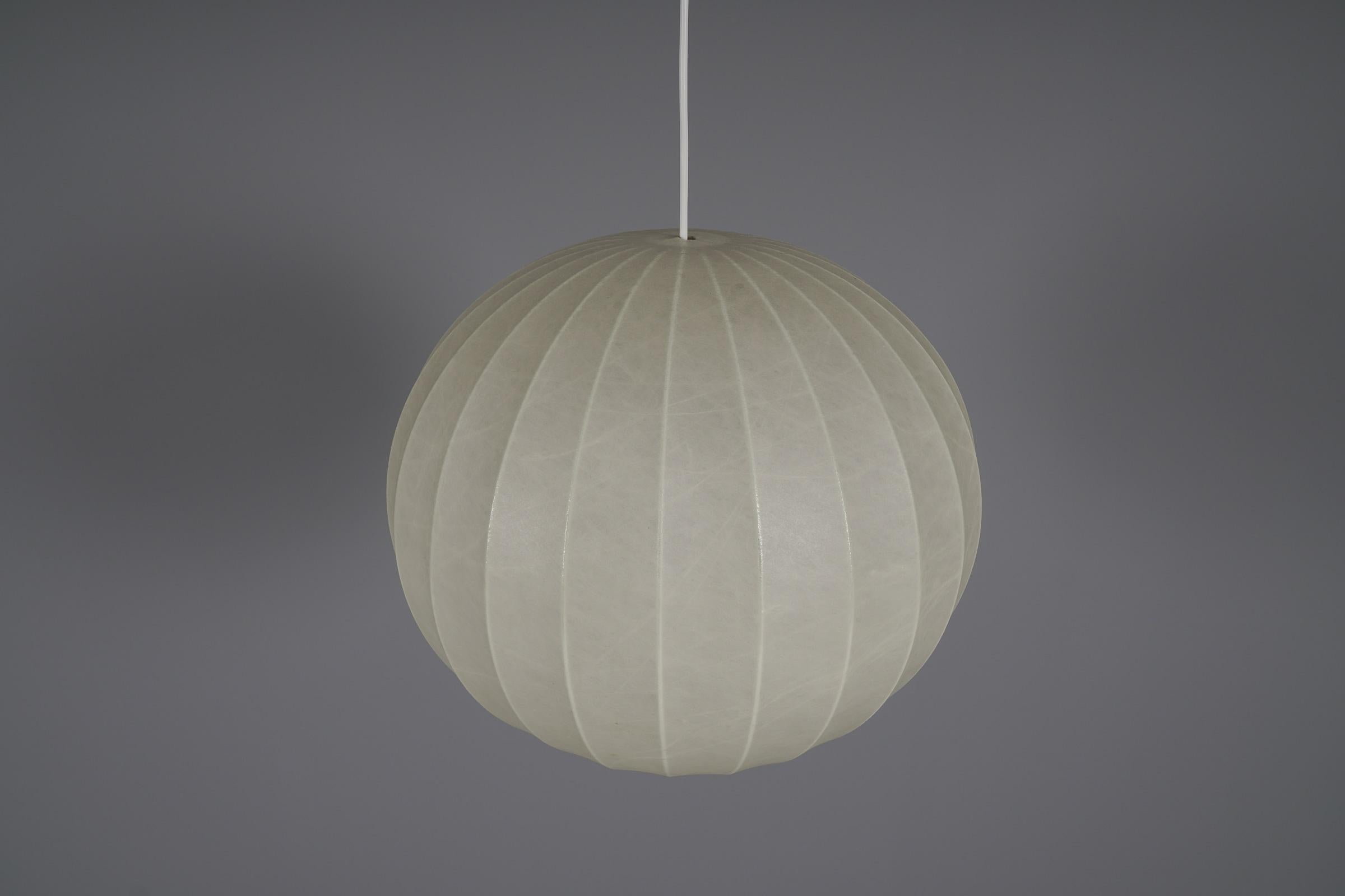 Italian Large Cocoon Ball Hanging Lamp, 1960s Italy For Sale