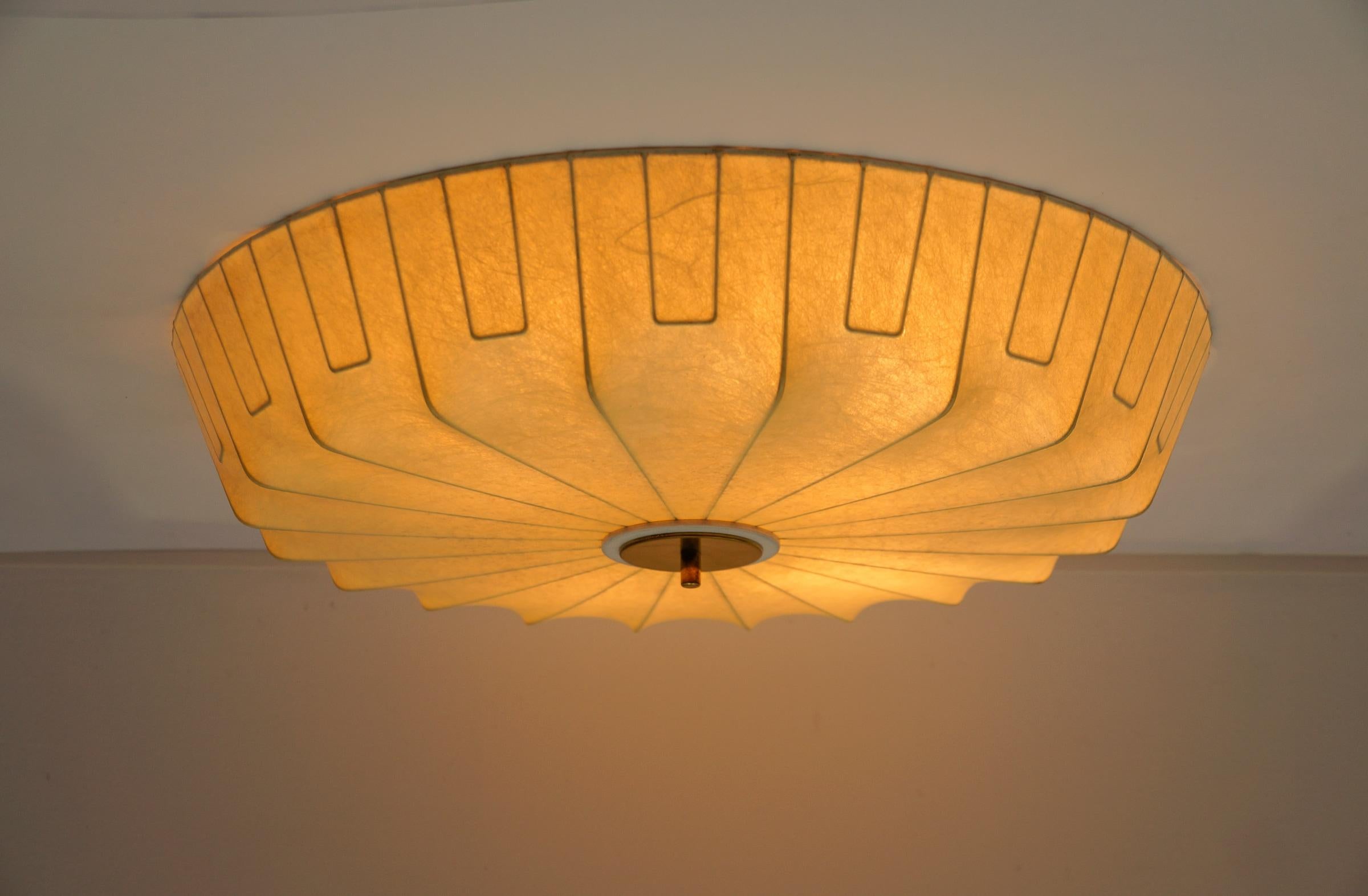 Mid-Century Modern Large Cocoon ceiling light by Friedel Wauer for GOLDKANT, 1960s For Sale