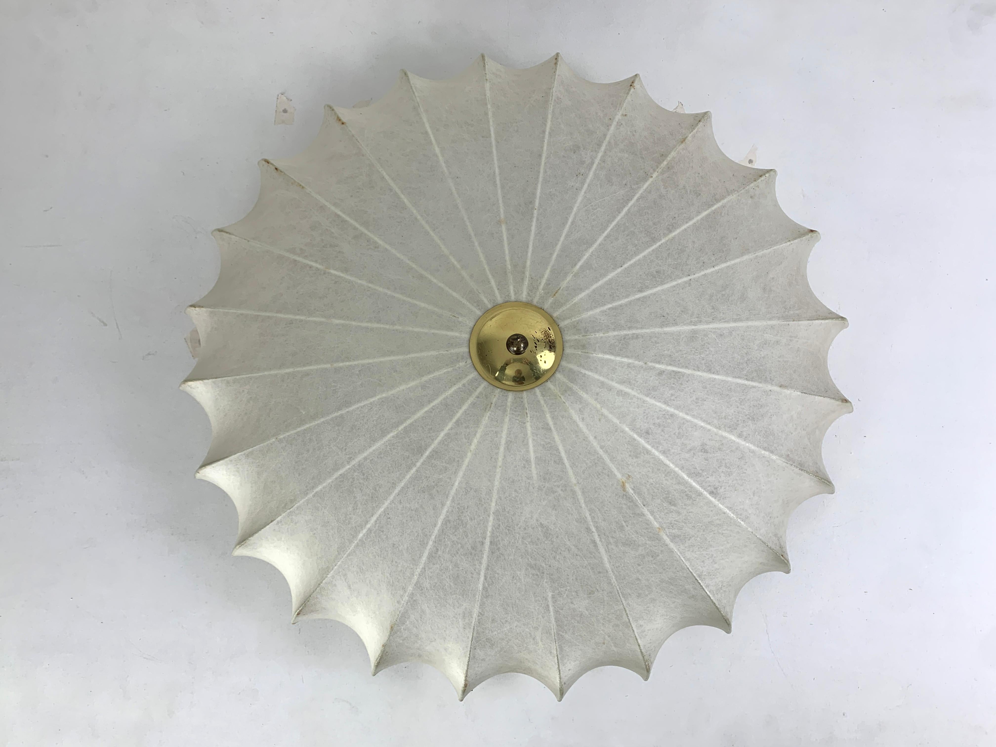 Large Cocoon Flush ceiling light, Friedel Wauer for Goldkant Leuchten, 1960s 5