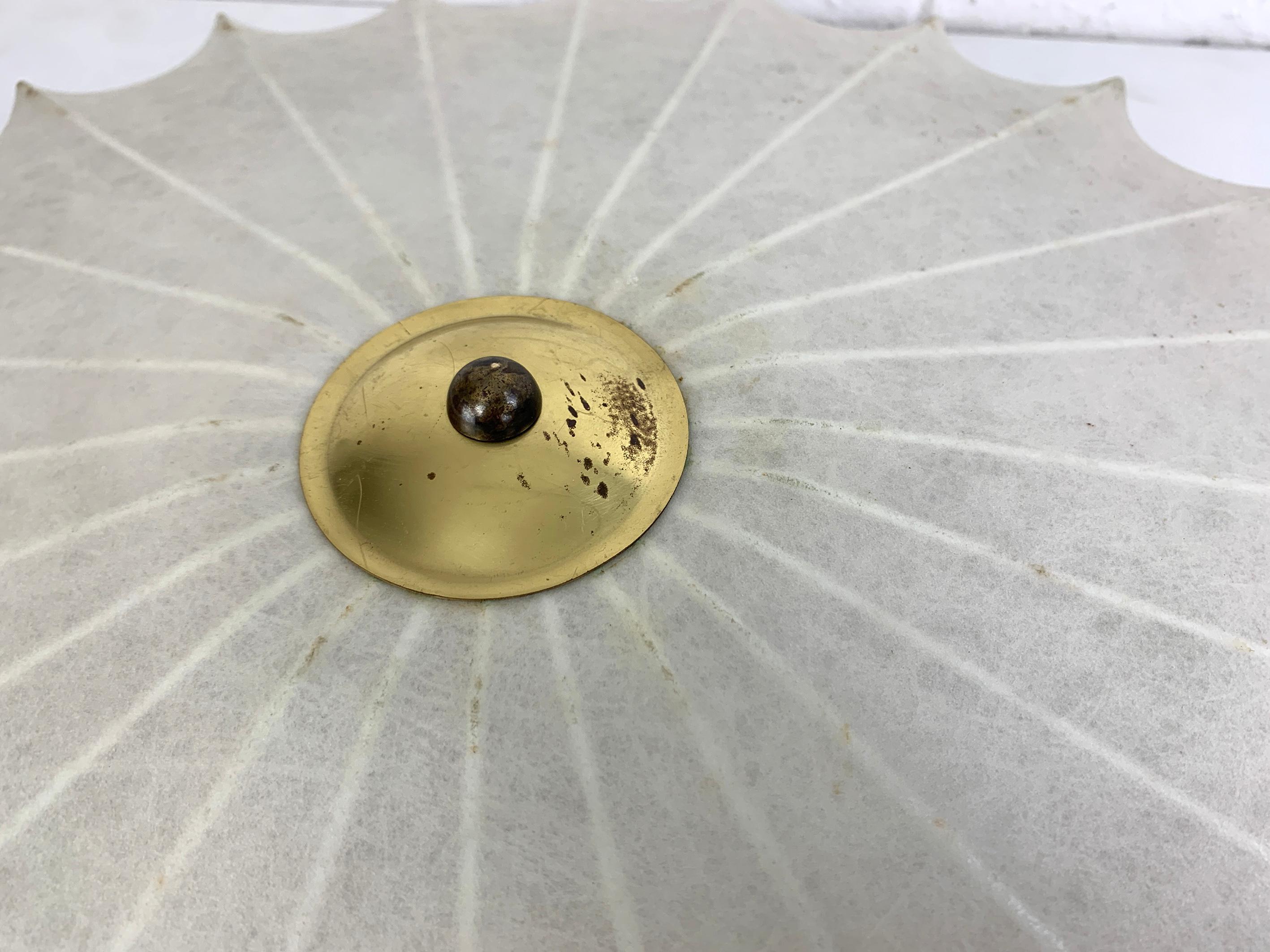 Large Cocoon Flush ceiling light, Friedel Wauer for Goldkant Leuchten, 1960s 6
