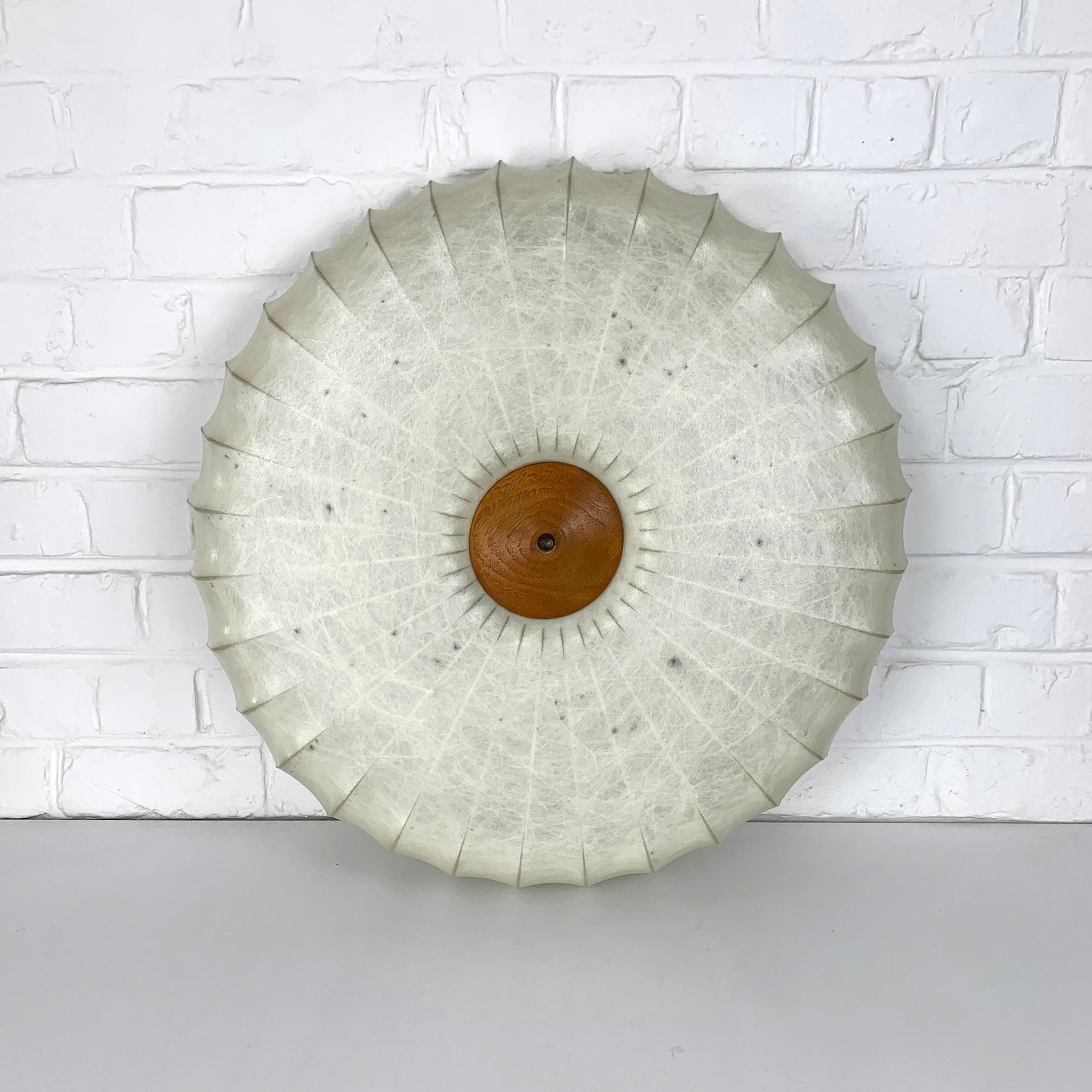 Large Cocoon Flush ceiling light, Friedel Wauer for Goldkant Leuchten, 1960s 6