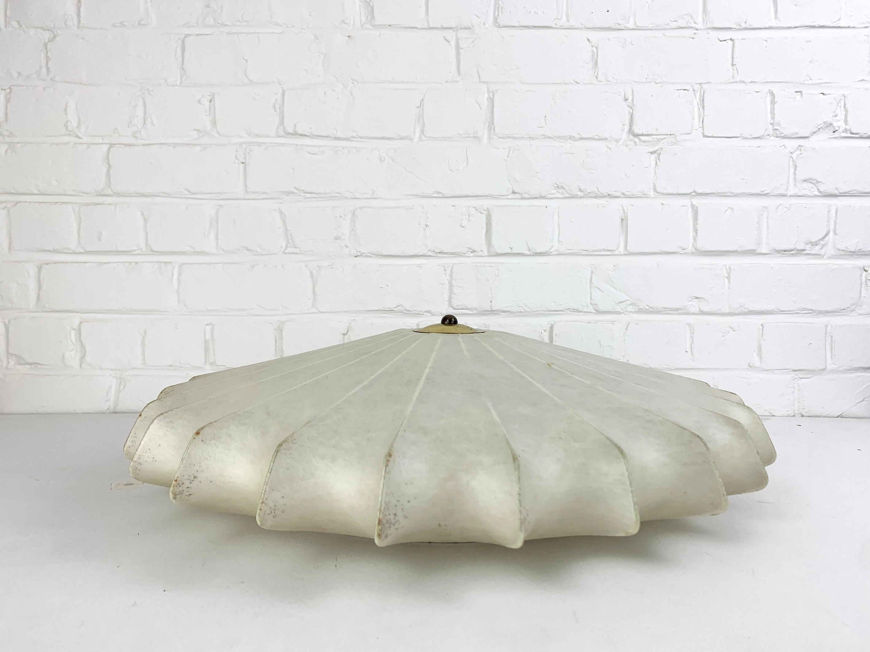 Large Cocoon Flush ceiling light, Friedel Wauer for Goldkant Leuchten, 1960s 8