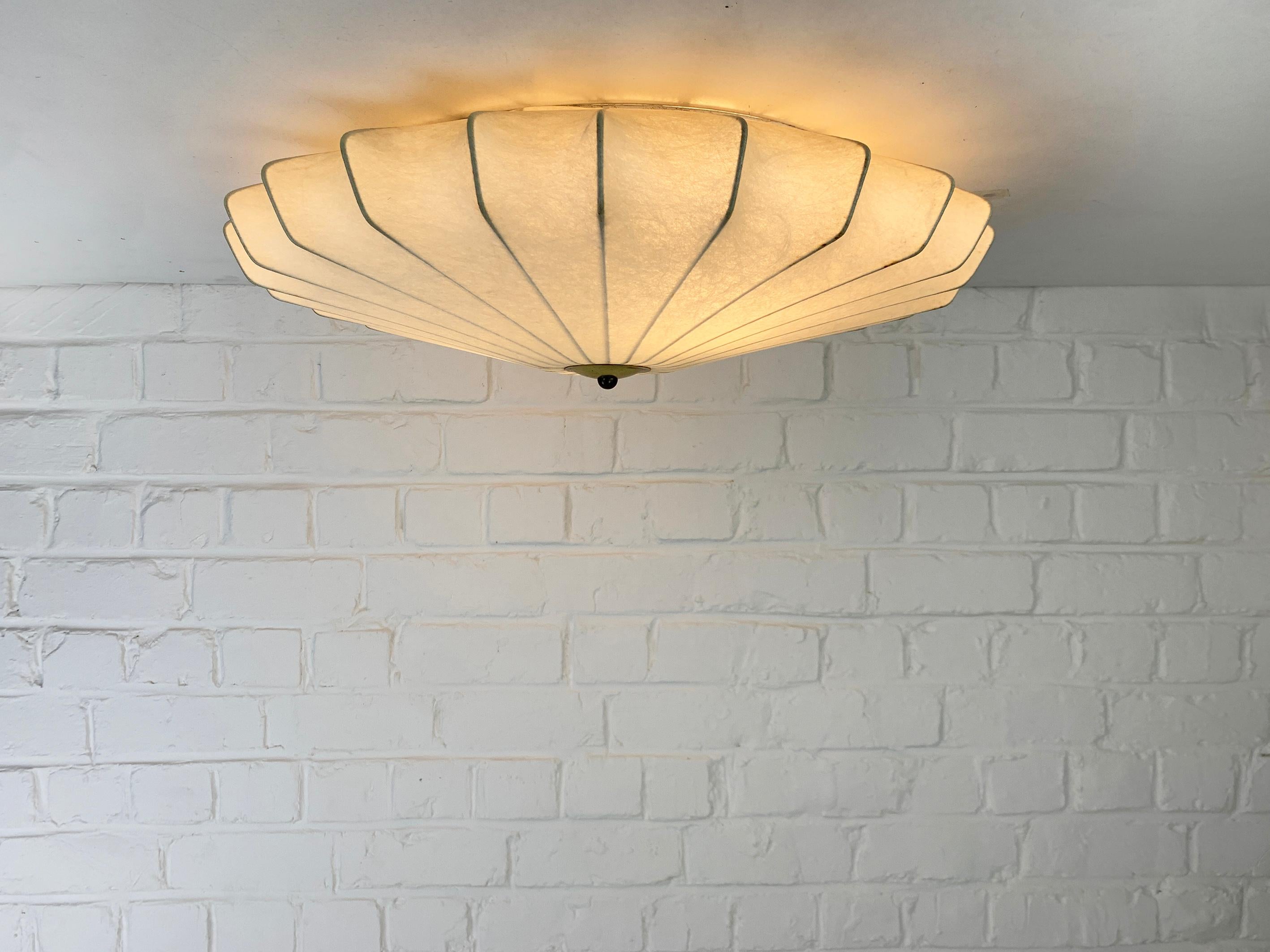 Mid-Century Modern Large Cocoon Flush ceiling light, Friedel Wauer for Goldkant Leuchten, 1960s