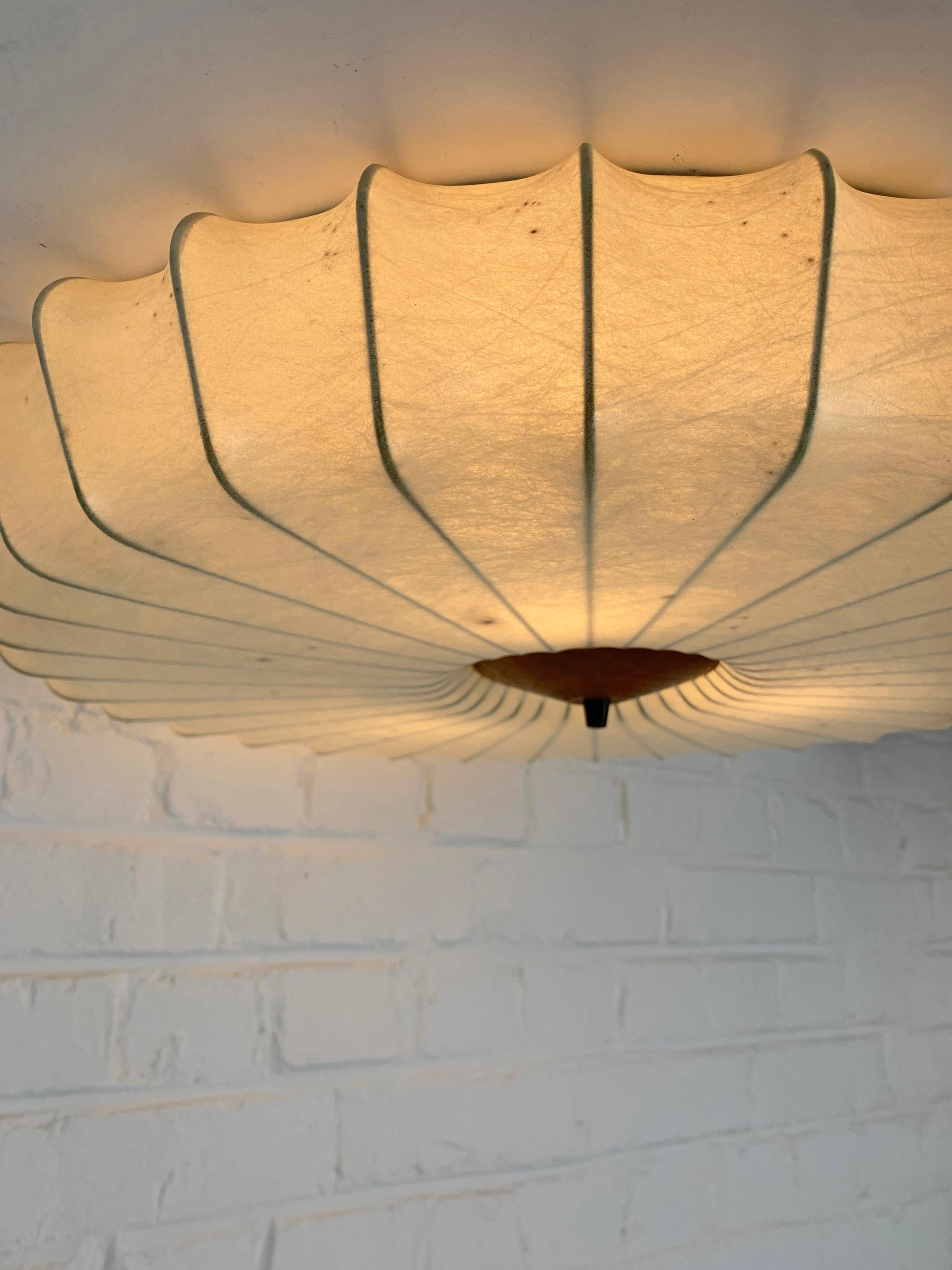 Mid-Century Modern Large Cocoon Flush ceiling light, Friedel Wauer for Goldkant Leuchten, 1960s