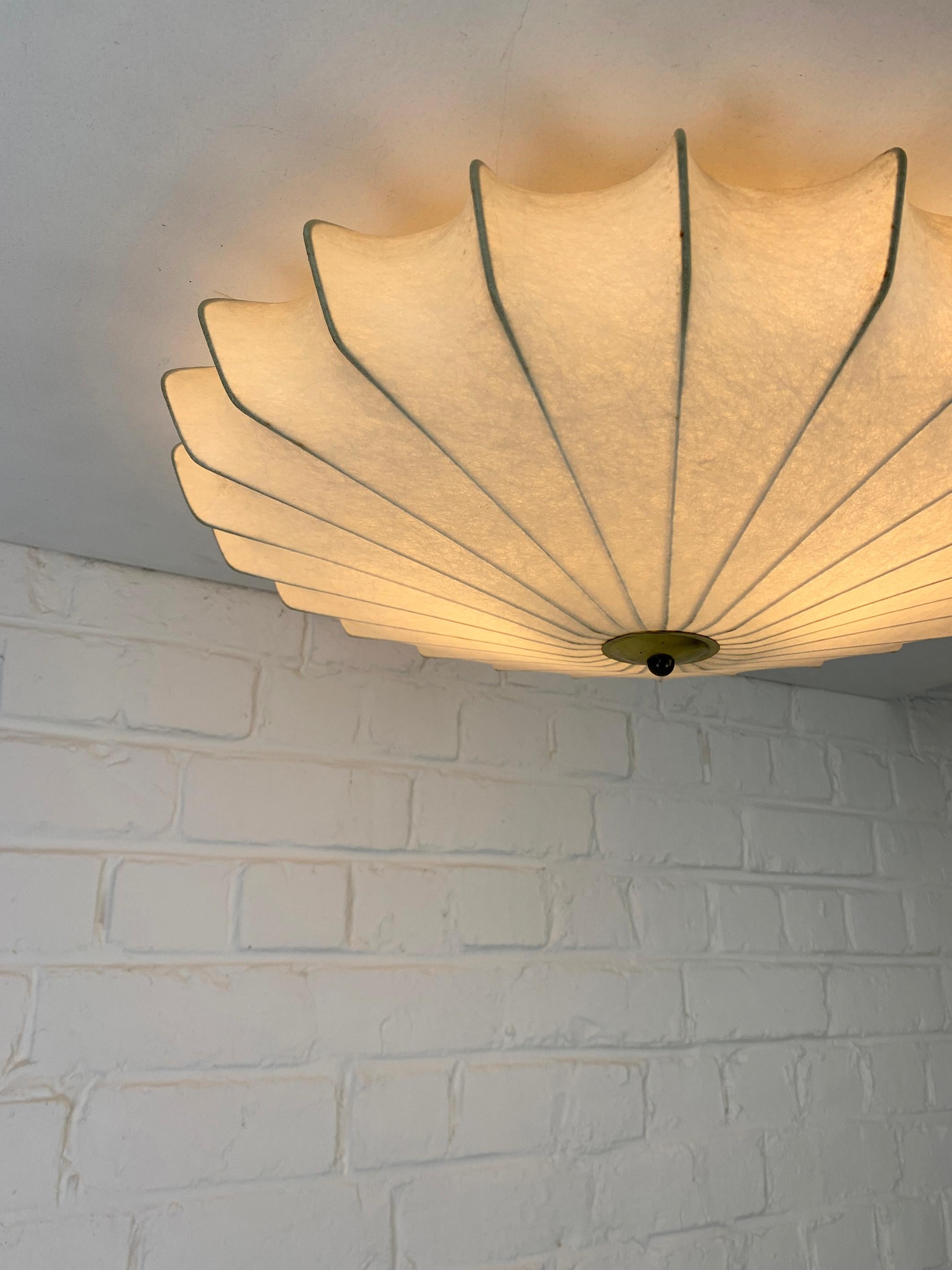 Large Cocoon Flush ceiling light, Friedel Wauer for Goldkant Leuchten, 1960s In Good Condition In Vorst, BE