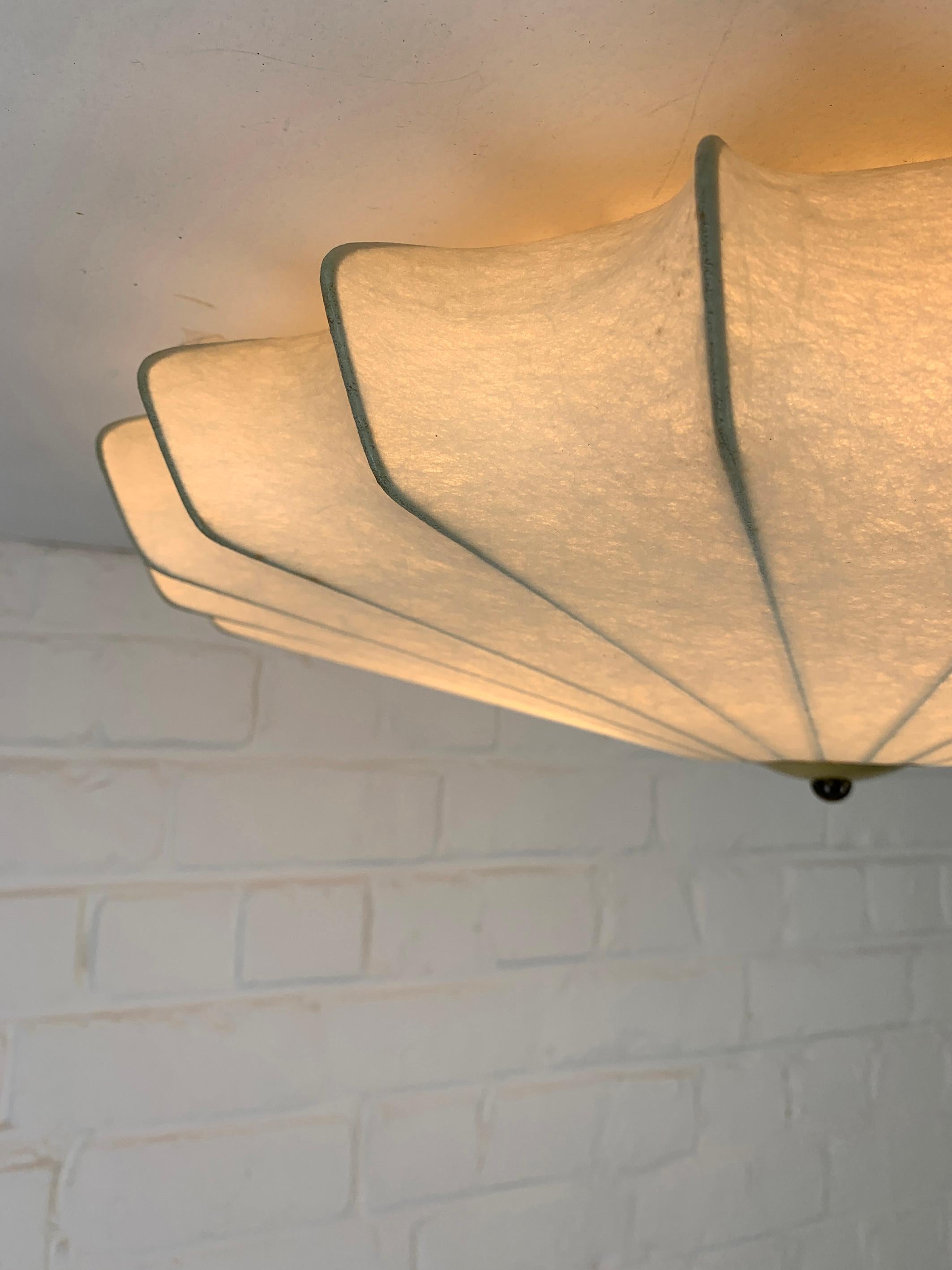 20th Century Large Cocoon Flush ceiling light, Friedel Wauer for Goldkant Leuchten, 1960s