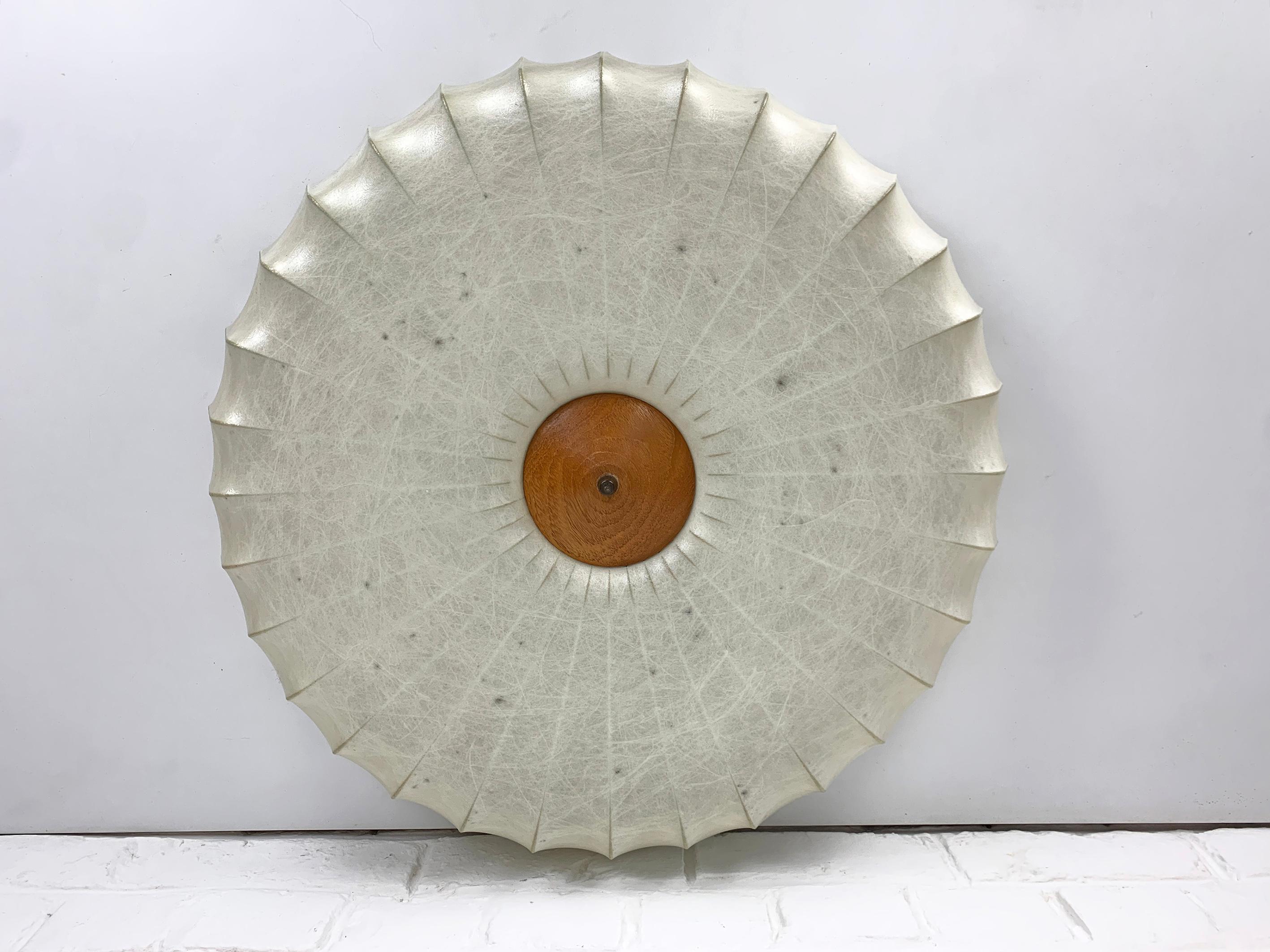20th Century Large Cocoon Flush ceiling light, Friedel Wauer for Goldkant Leuchten, 1960s