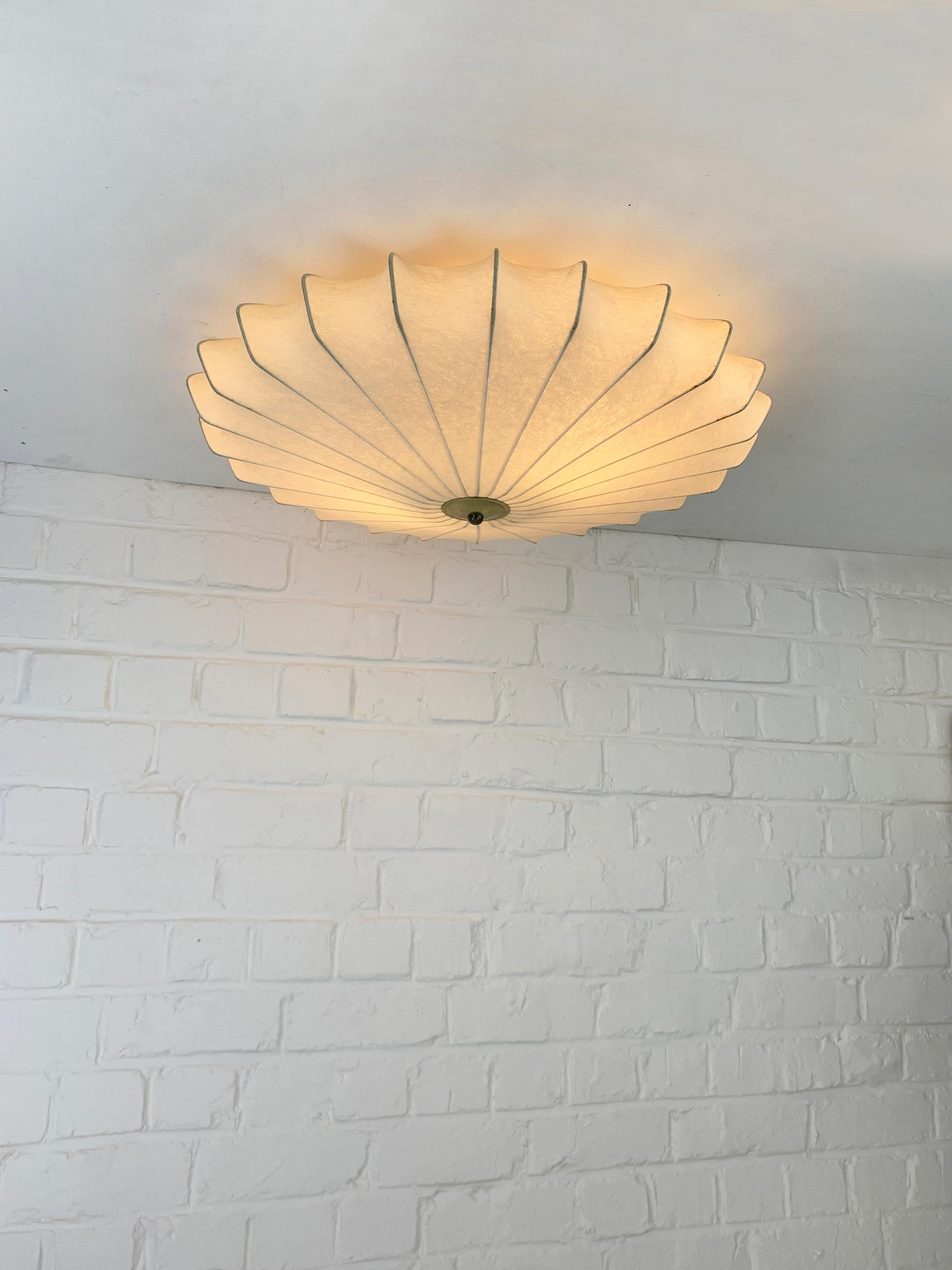 Large Cocoon Flush ceiling light, Friedel Wauer for Goldkant Leuchten, 1960s 1