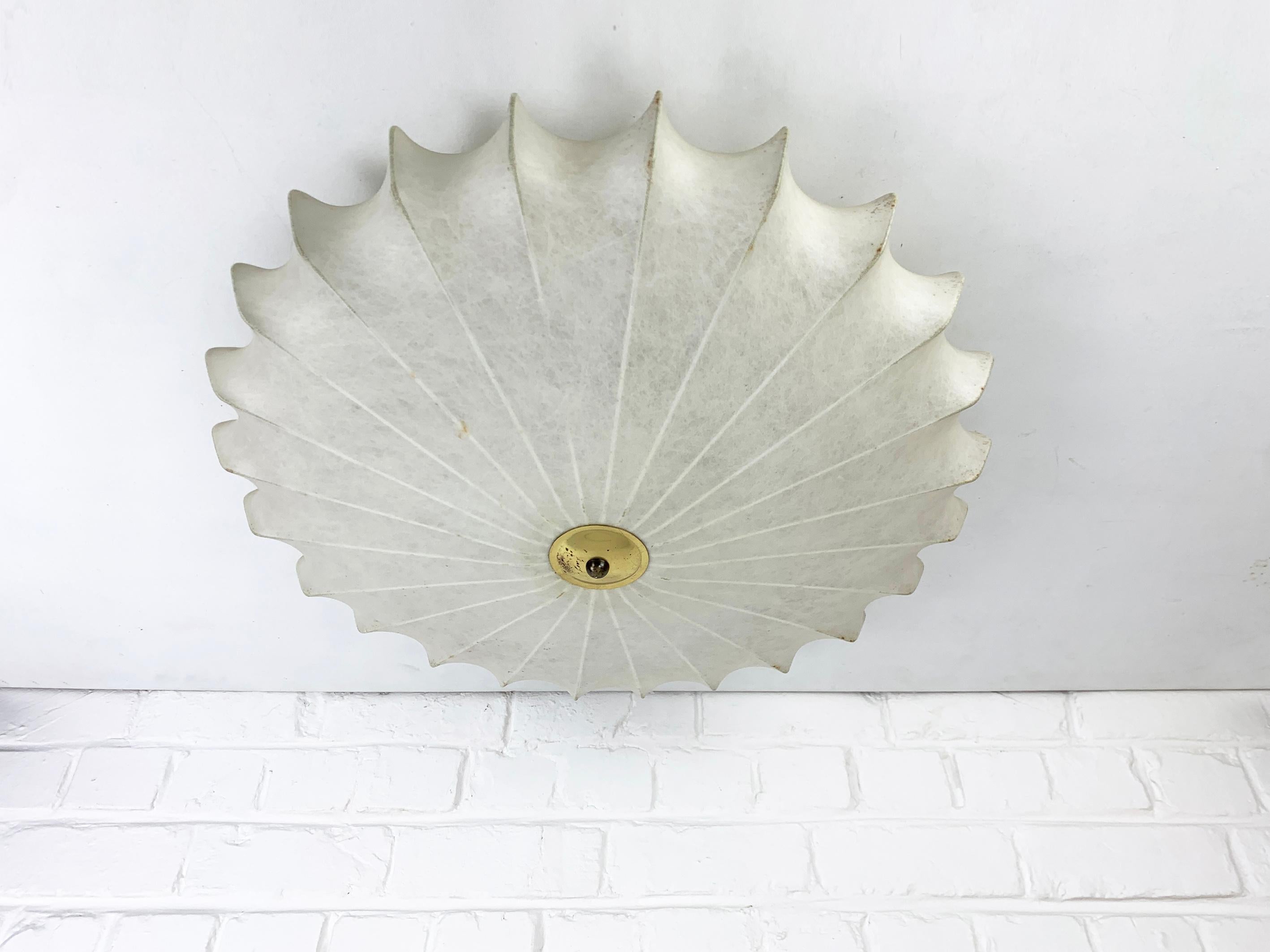 Large Cocoon Flush ceiling light, Friedel Wauer for Goldkant Leuchten, 1960s 2