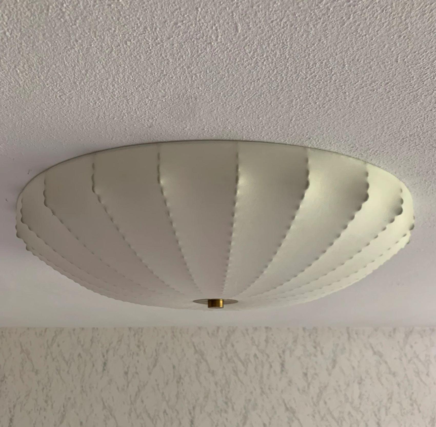 Mid-Century Modern Large Cocoon Flush Mountains by Friedel Wauer for Goldkant, Castiglioni, Flos Style en vente