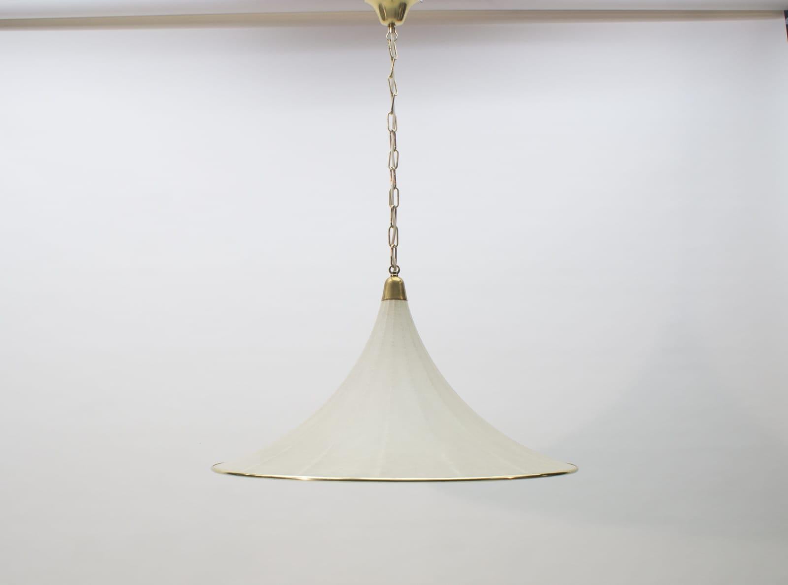 Mid-Century Modern Large Cocoon Hanging Lamp by Münchener Werkstätten, Munich, 1960, Germany