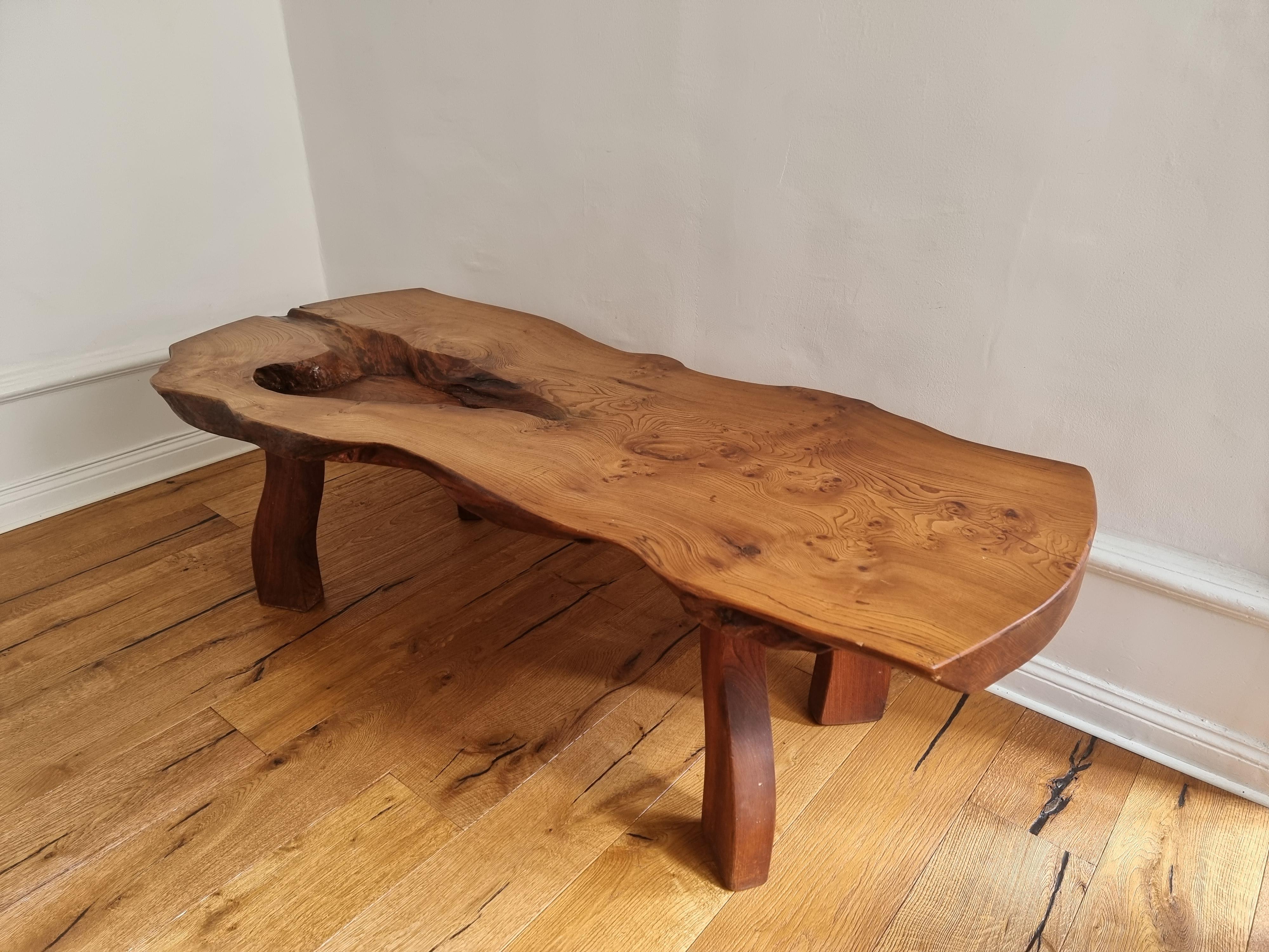 Large Coffee Table / Bench in Elm, by CA Beijbom, Simlingegård 1974, Sweden In Good Condition In Stockholm, SE