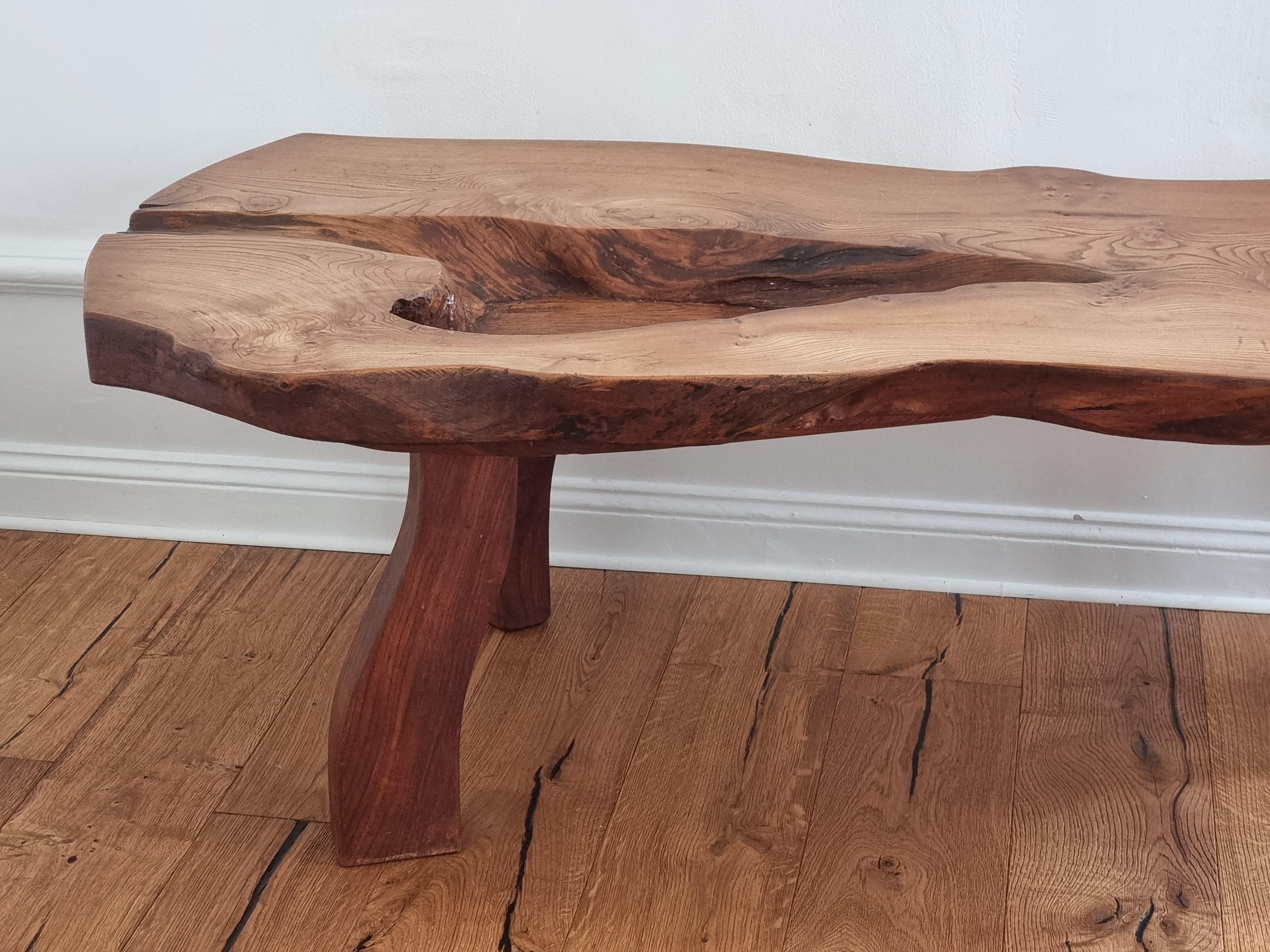 Late 20th Century Large Coffee Table / Bench in Elm, by CA Beijbom, Simlingegård 1974, Sweden