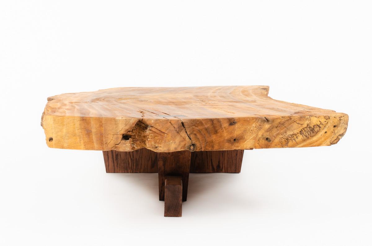 20th Century Large coffee table brutalist design 1950 For Sale