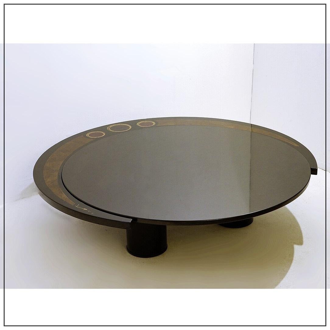20ième siècle Grande table basse par Antonio Lupi 1/1 Plateau en granit noir - Italie circa 1970 en vente
