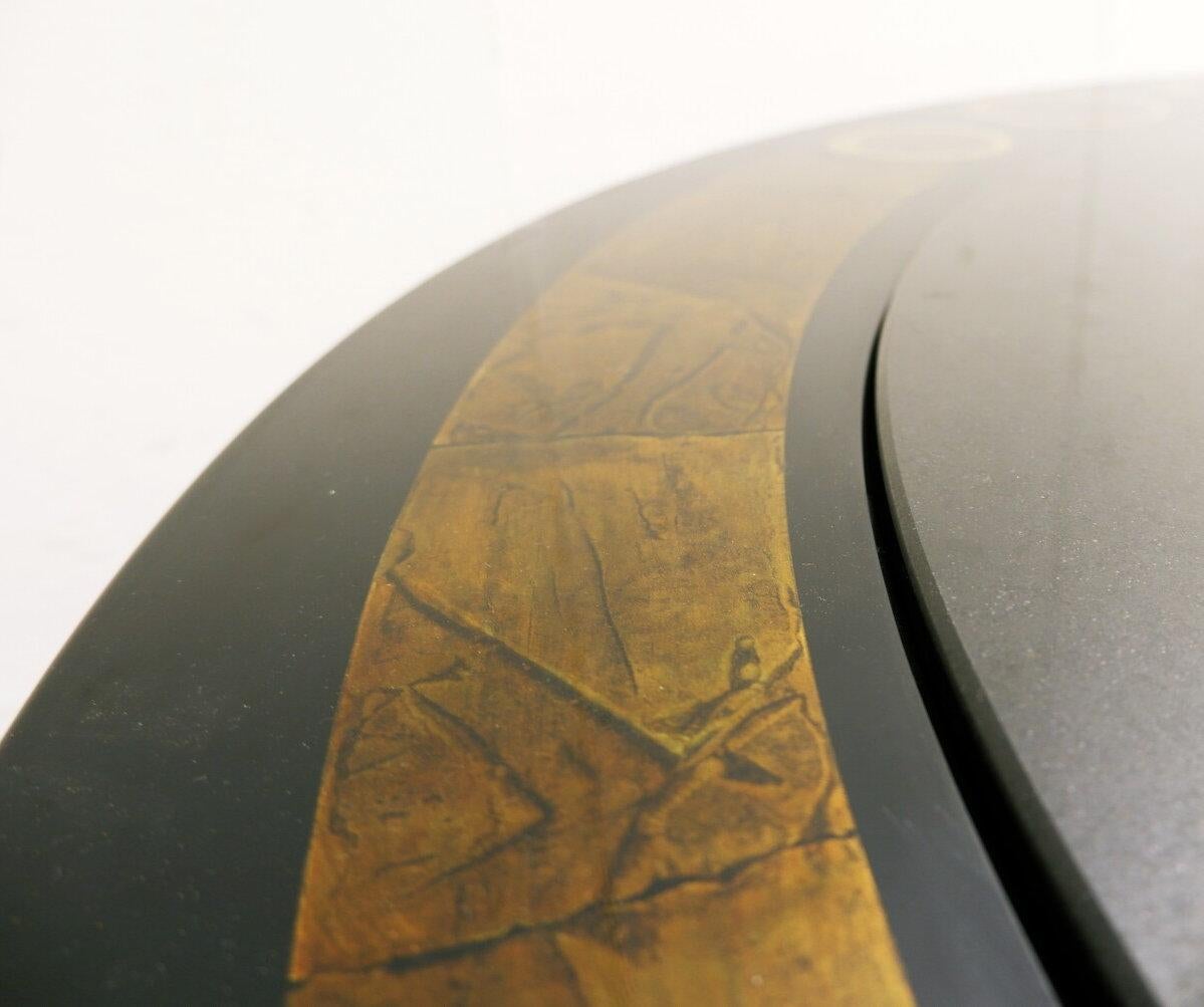 Laque Grande table basse par Antonio Lupi 1/1 Plateau en granit noir - Italie circa 1970 en vente