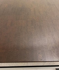 Large Coffee Table by Jules Wabbes, Wengé and Brass, Belgium, 1960s