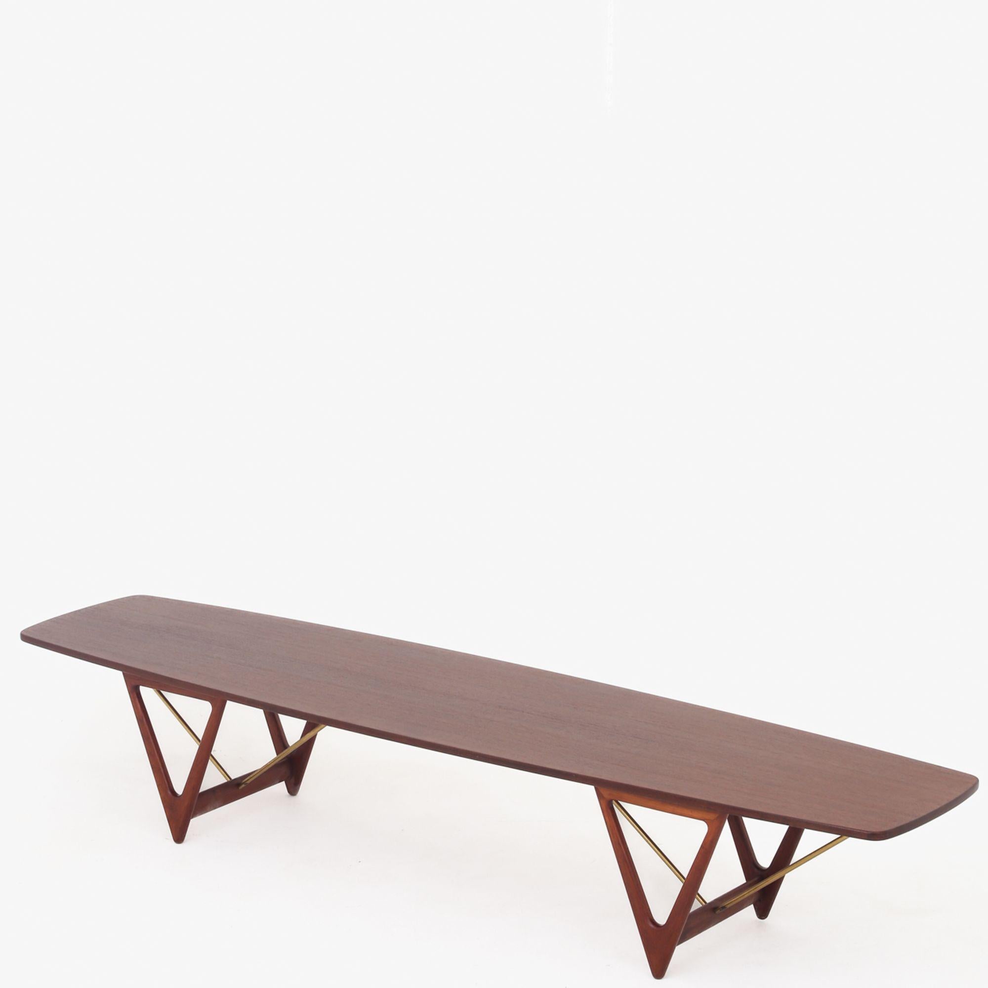 Patinated Large coffee table by Kurt Østervig