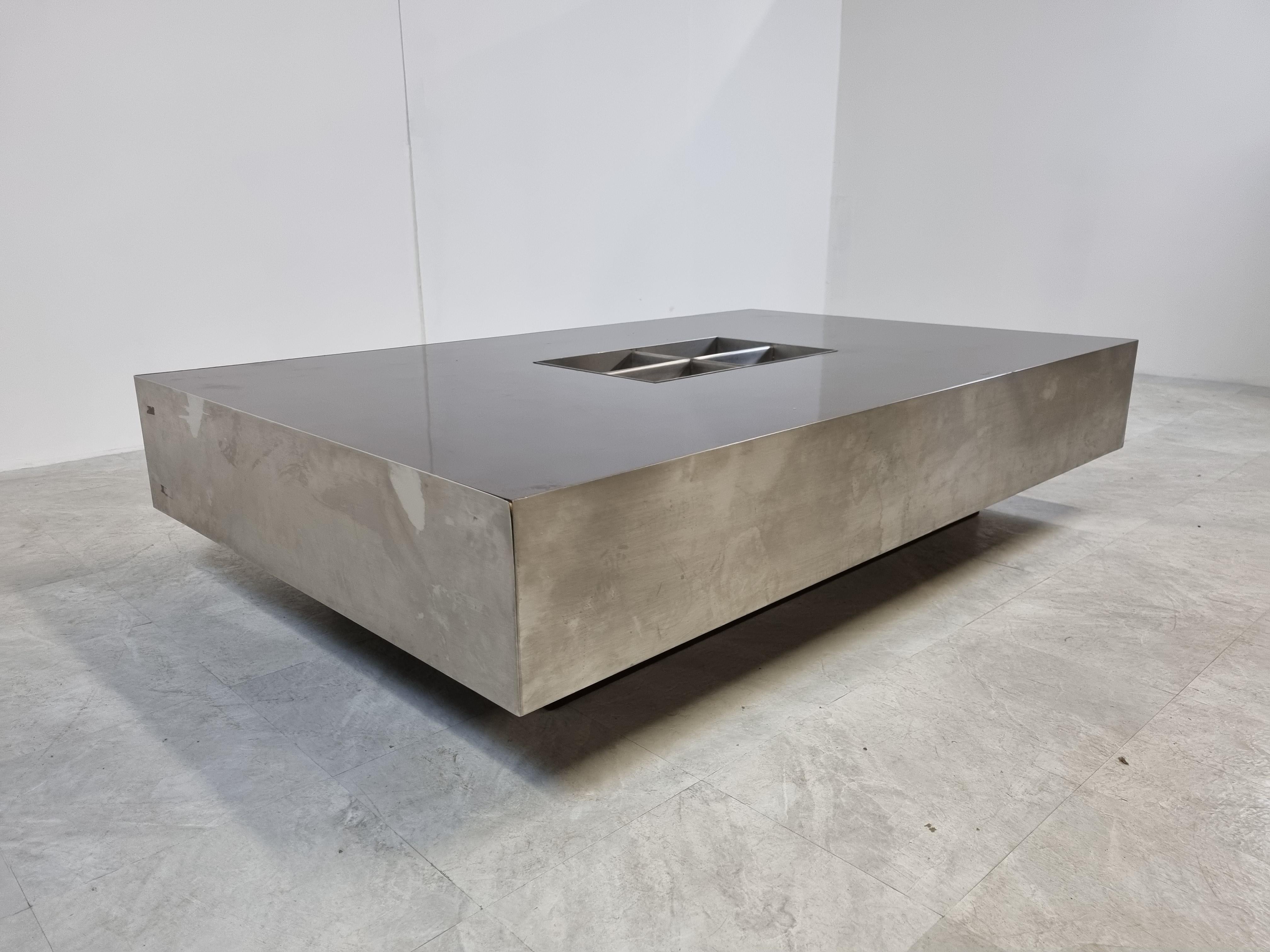 Aluminum Large Coffee Table by Mario Sabot, 1970s
