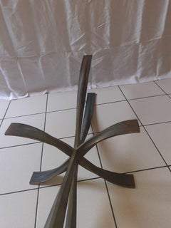 Large Coffee Table by Michel Mangematin in Bronze and Glass circa 1960