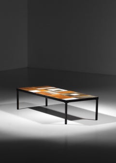 Large coffee table by the famous French ceramist Roger Capron from 60's