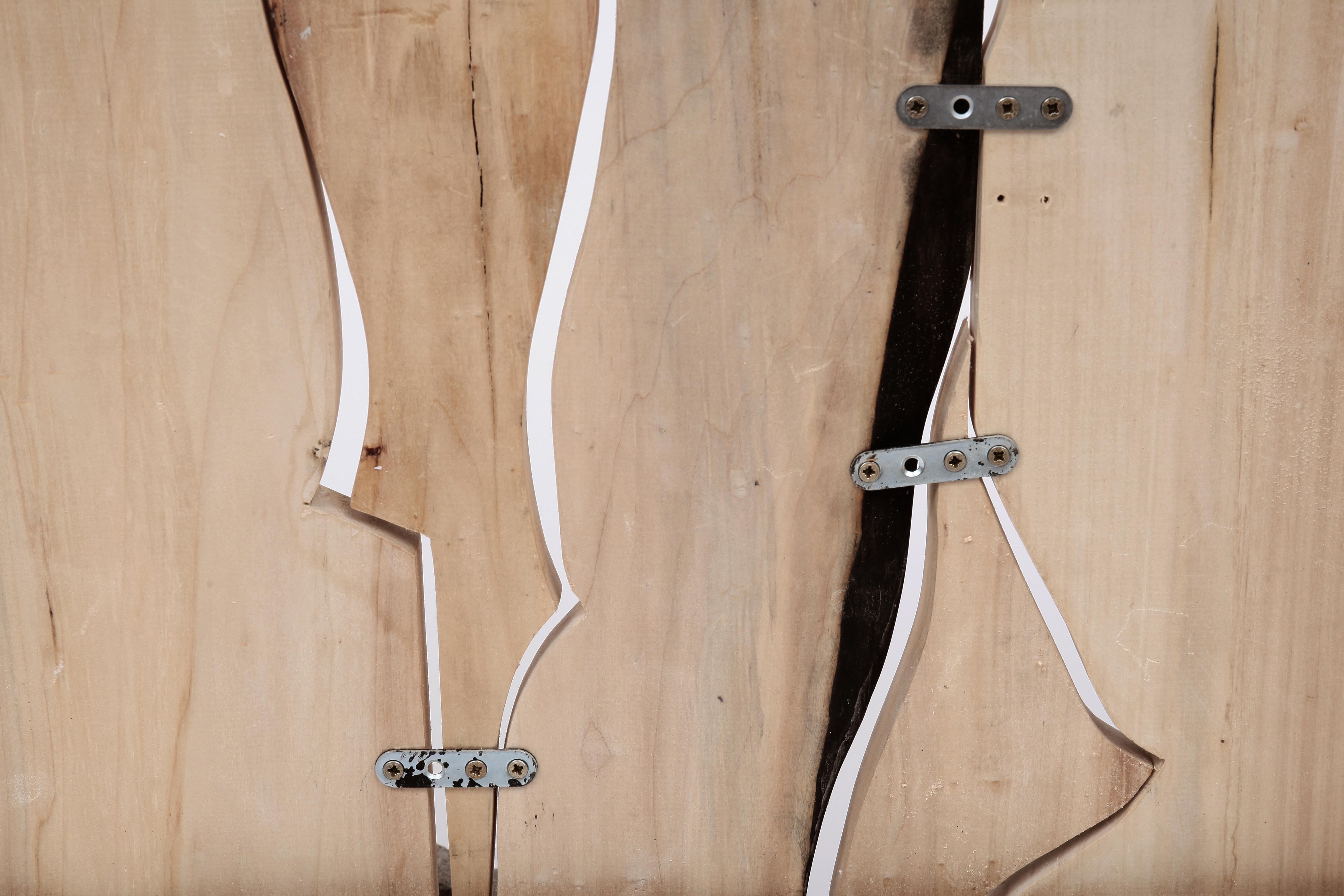Table basse en bois fabriquée à la main avec du peuplier réutilisé de Vicent Orts Neuf - En vente à Barcelona, ES