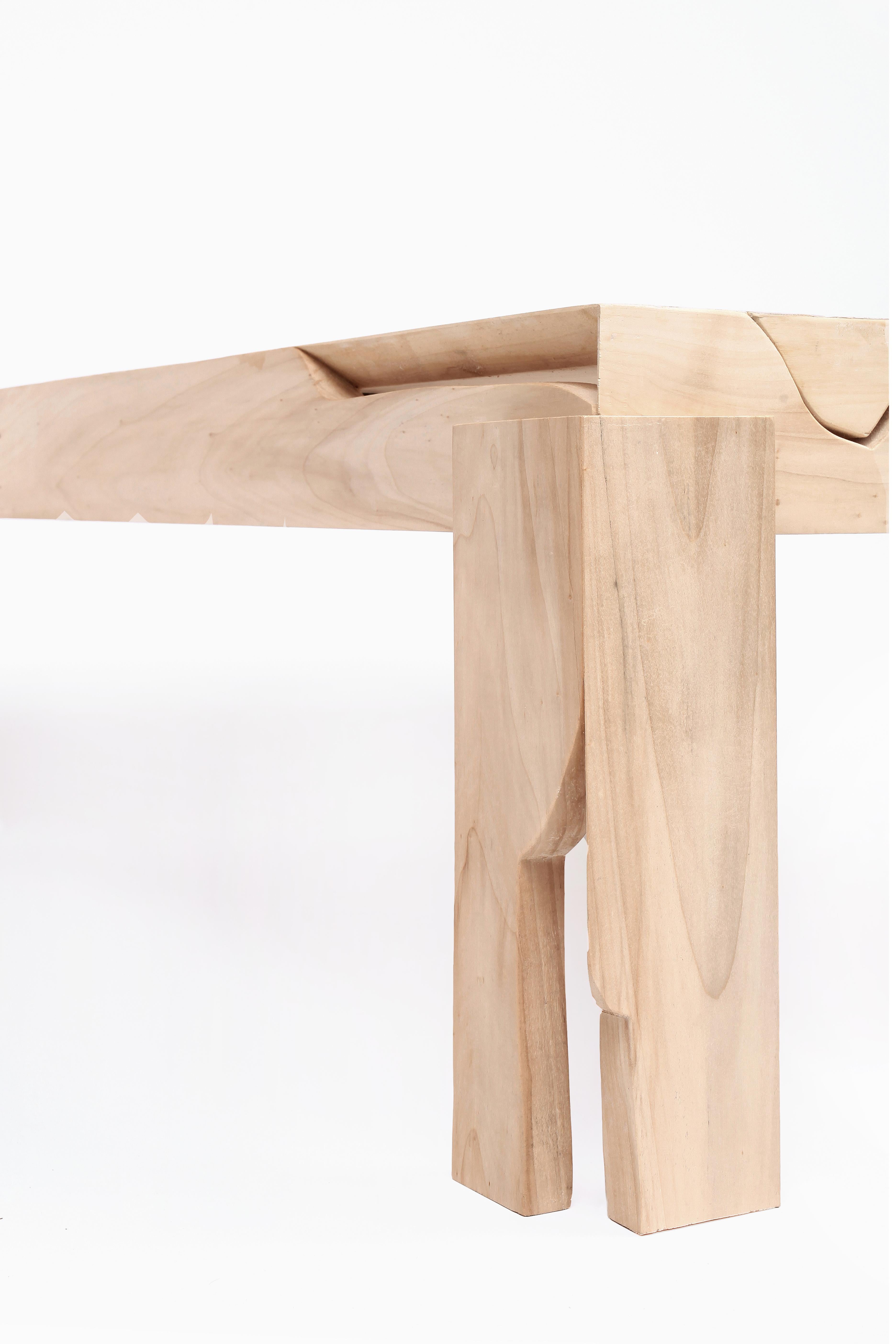 XXIe siècle et contemporain Table basse en bois fabriquée à la main avec du peuplier réutilisé de Vicent Orts en vente
