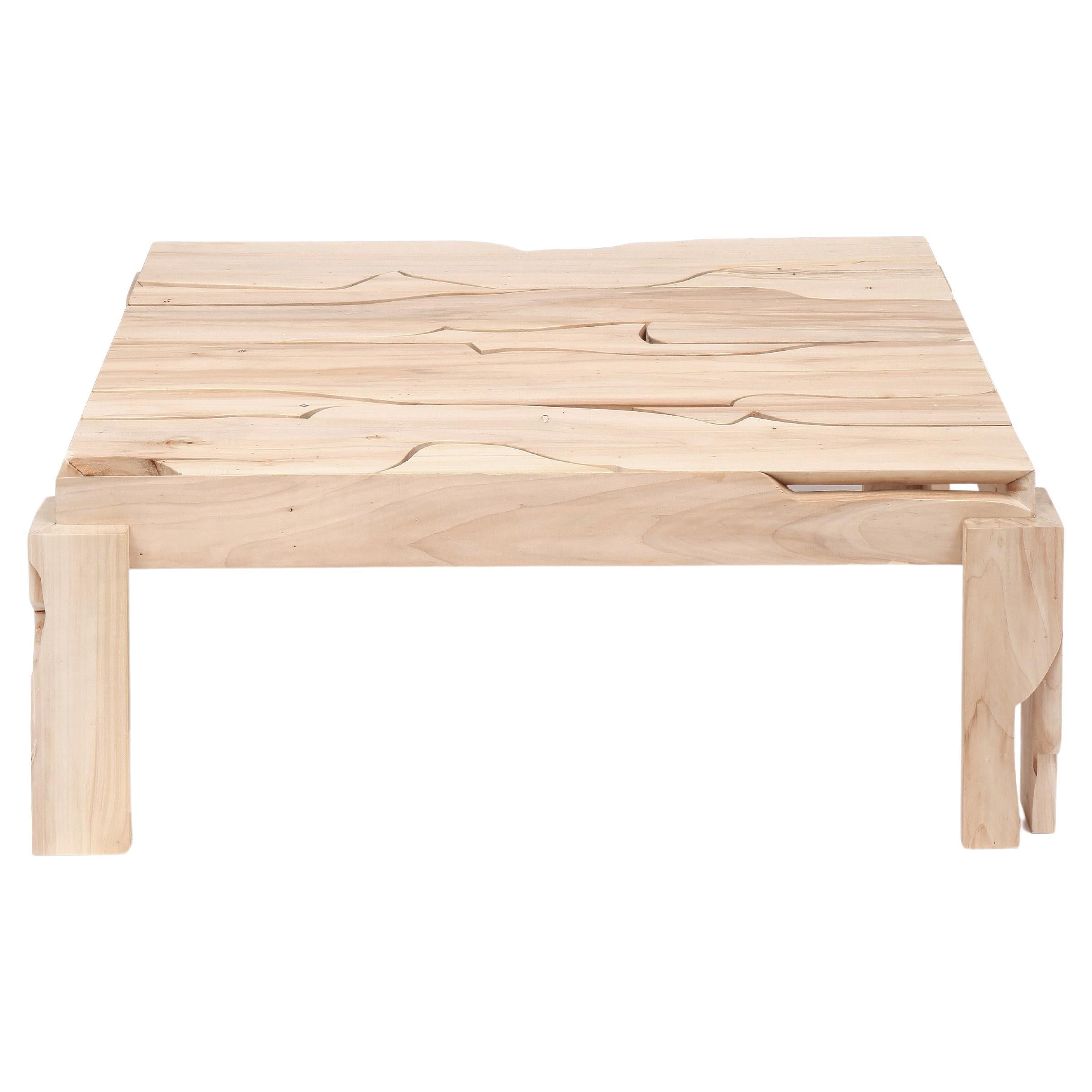 Table basse en bois fabriquée à la main avec du peuplier réutilisé de Vicent Orts en vente
