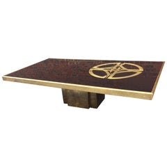 Large Coffee Table circa 1970, in the Style of Jean-Claude Mahey