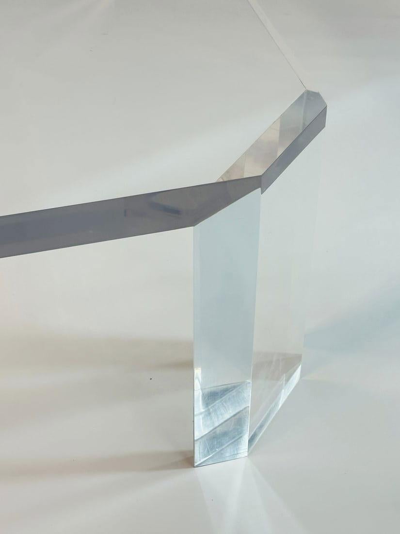 Grande table basse en lucite solide de 2 pouces par Charles Hollis Jones, modèle 505, USA 19 en vente 2