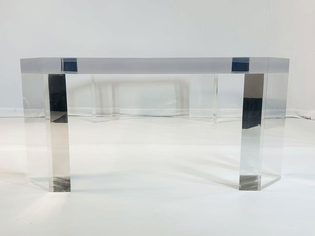 Grande table basse en lucite solide de 2 pouces par Charles Hollis Jones, modèle 505, USA 19 en vente 4