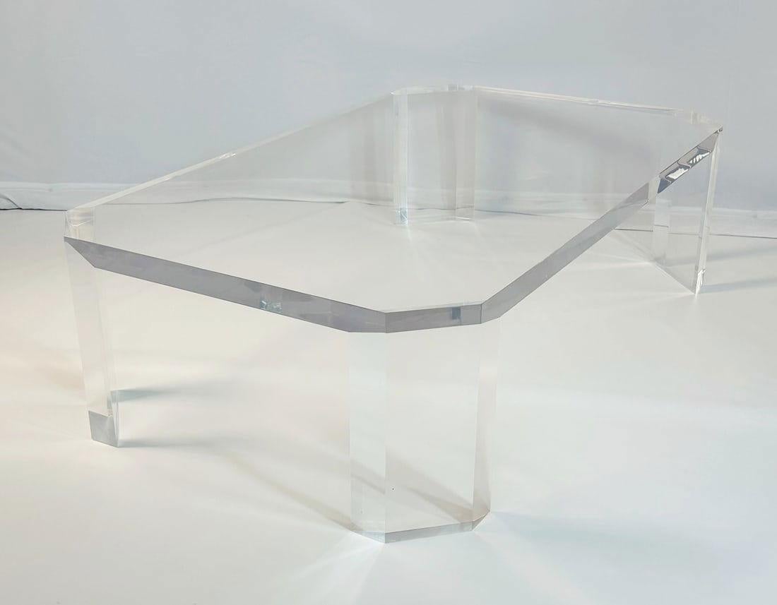 Grande table basse en lucite solide de 2 pouces par Charles Hollis Jones, modèle 505, USA 19 en vente 1