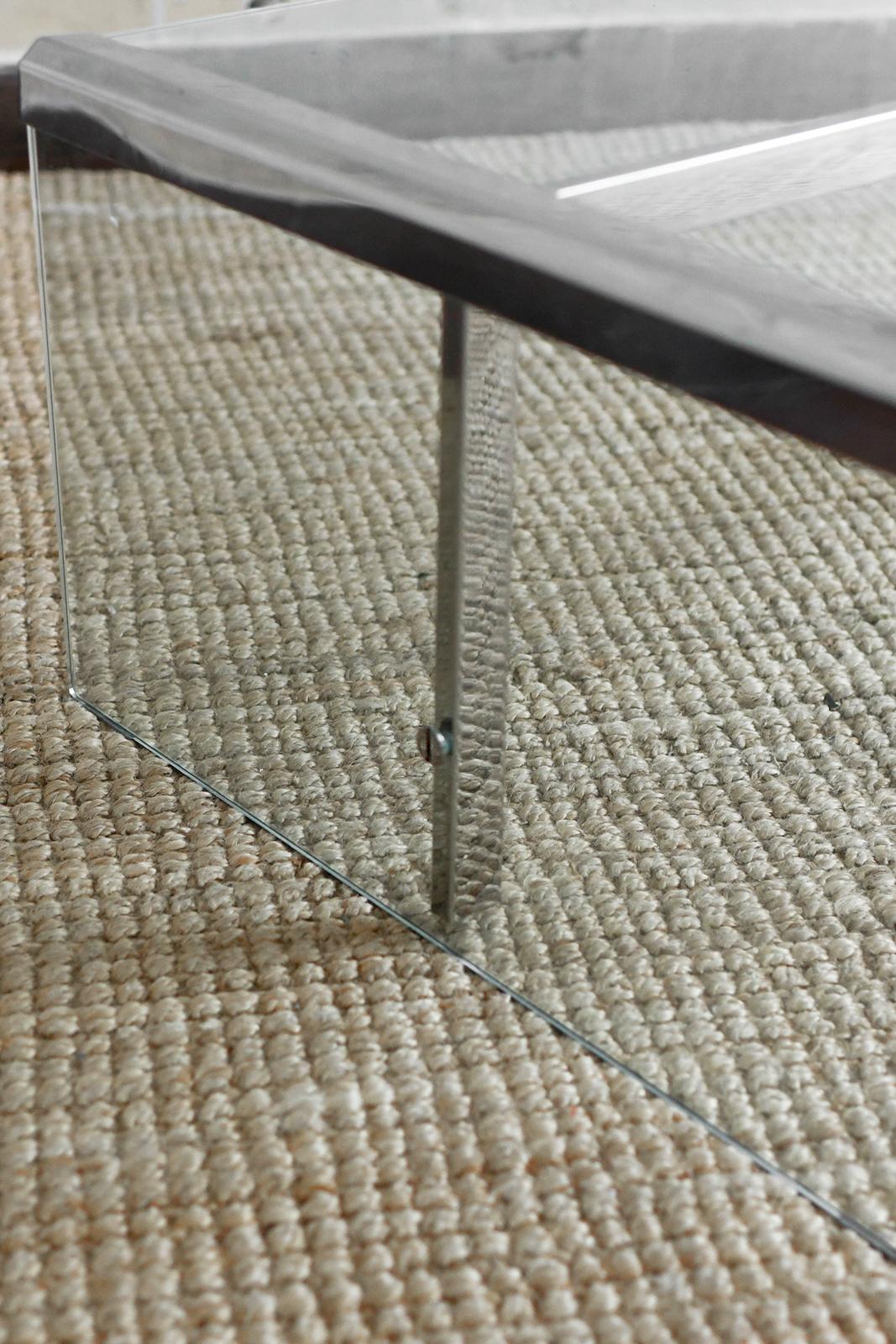Großer Couchtisch aus Glas und Metall von Pierangelo Gallotti für Gallotti&Radice (Ende des 20. Jahrhunderts) im Angebot