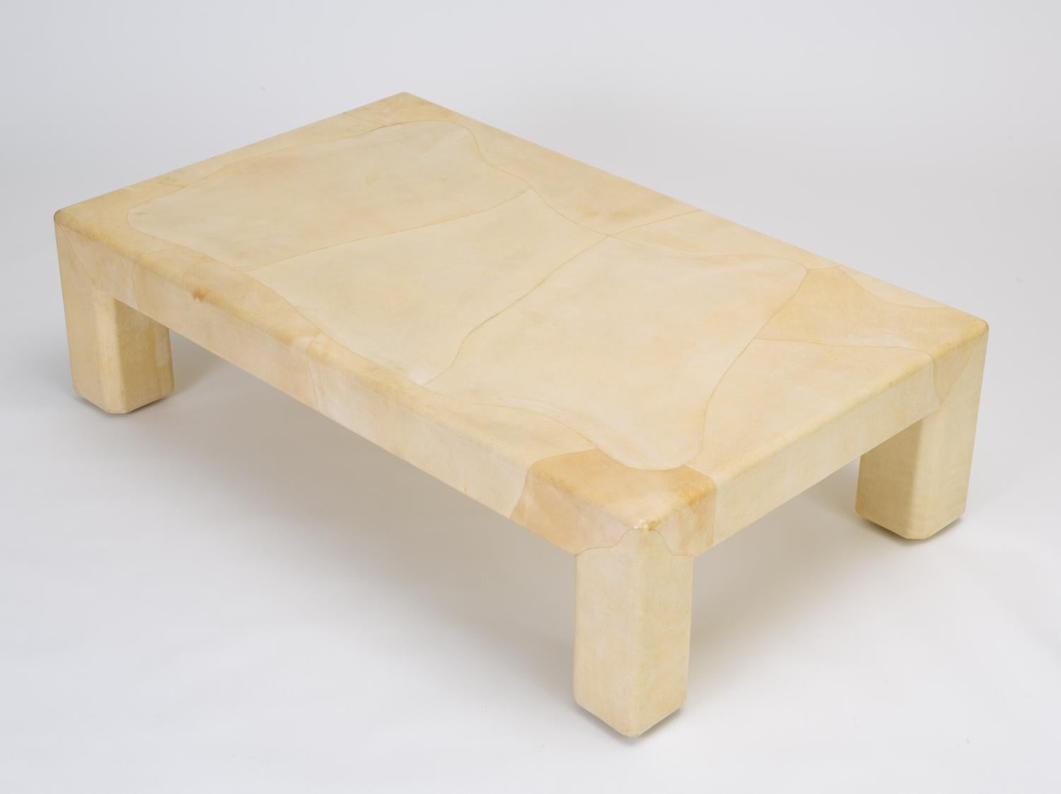 Large Coffee Table in Lacquered Goatskin 1