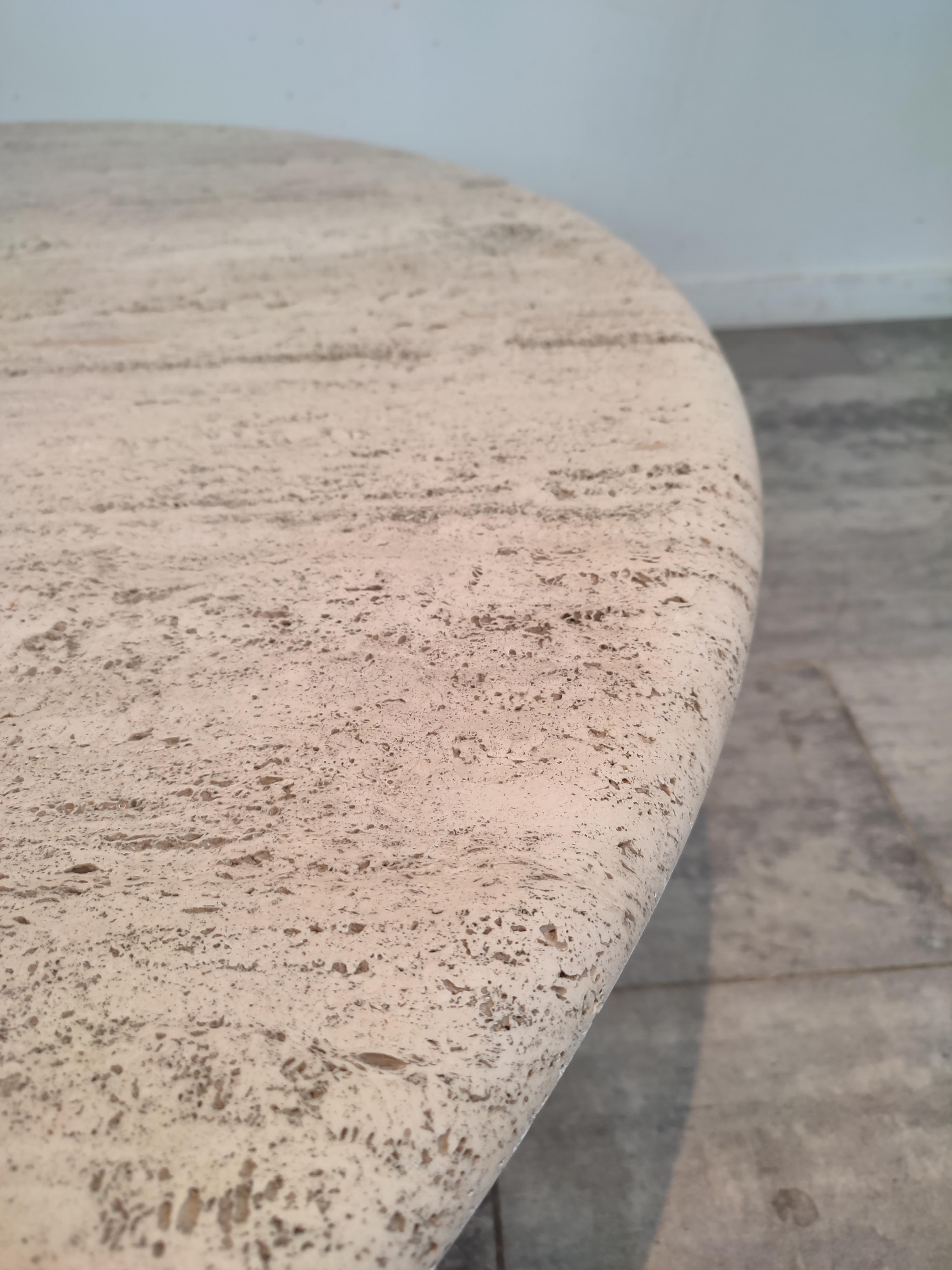 Large Coffee Table in Travertine by Angelo Mangiarotti In Good Condition In Waasmunster, BE