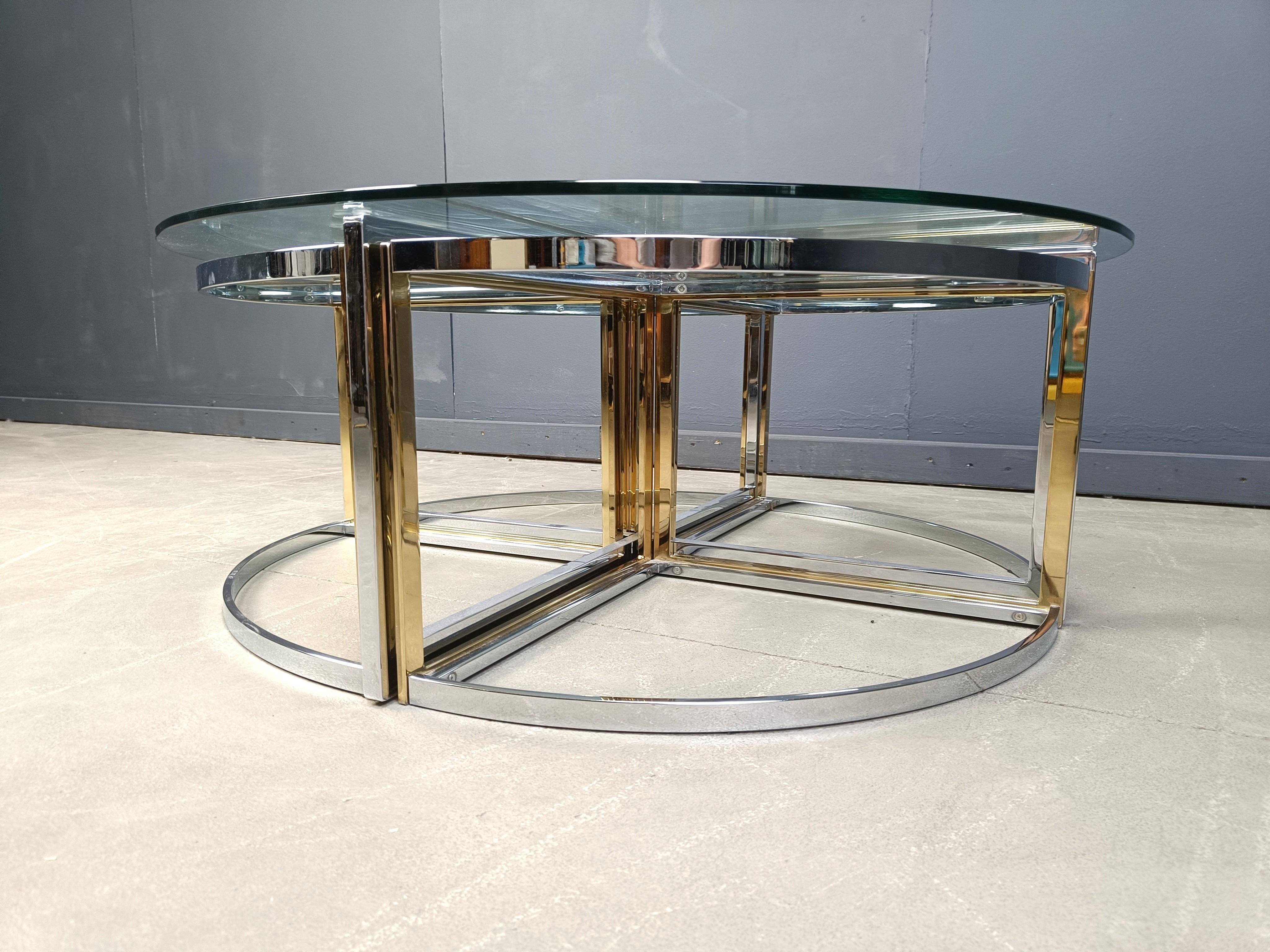 Large coffee table set by Maison Charles, 1970s For Sale 3