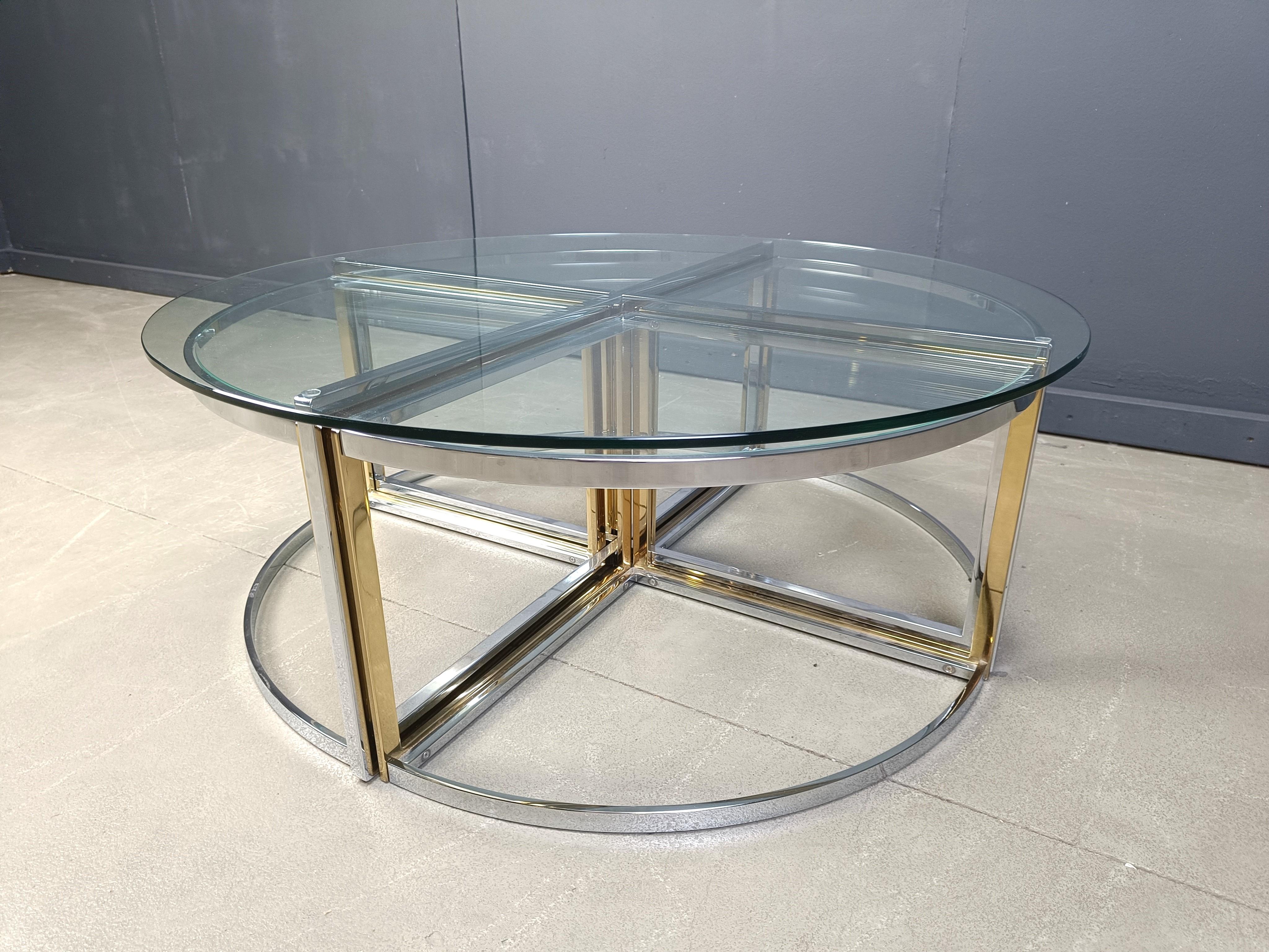 Large coffee table set by Maison Charles, 1970s For Sale 4