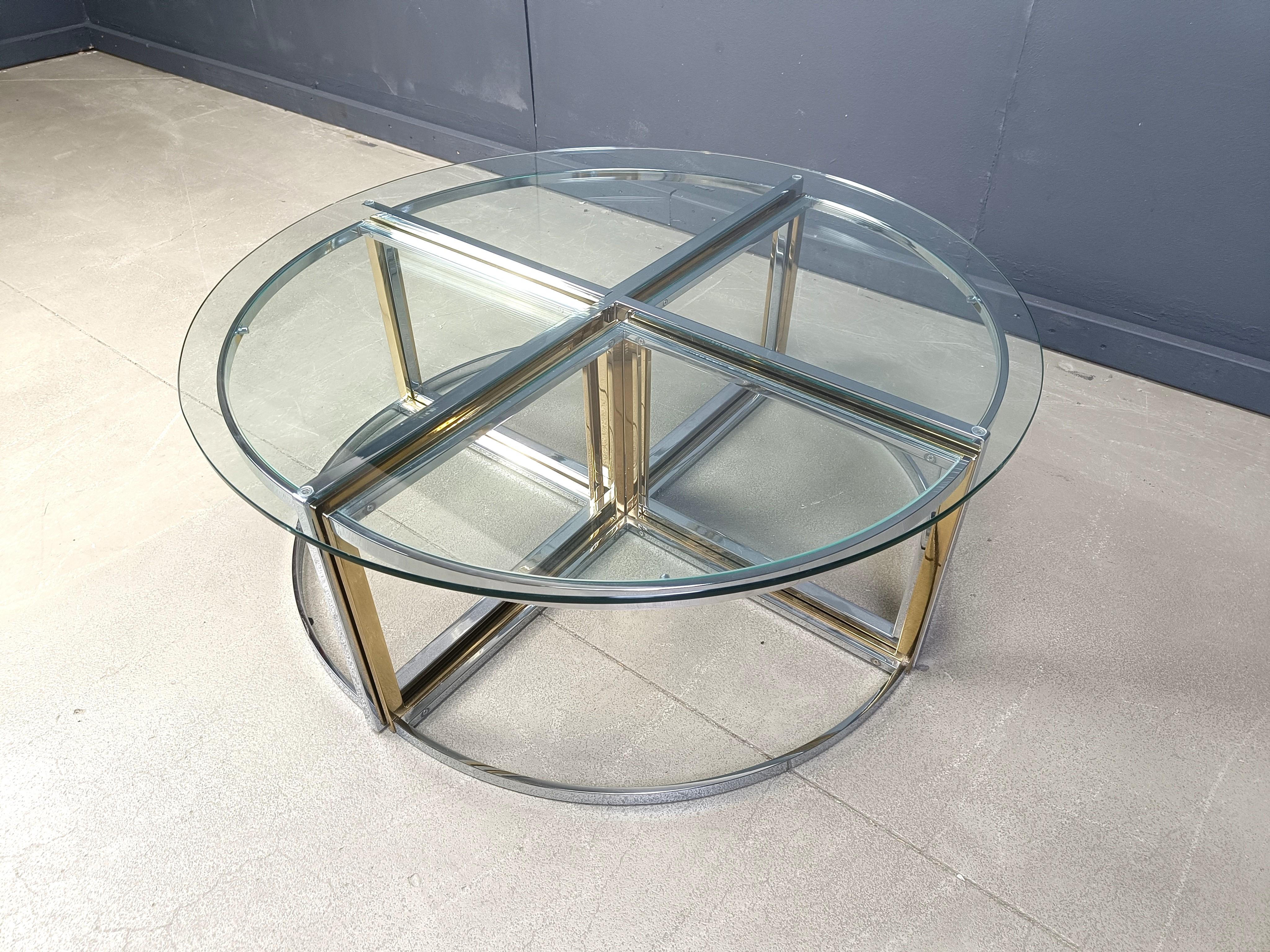 Large coffee table set by Maison Charles, 1970s For Sale 5