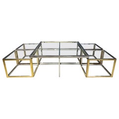 Large coffee table set by Maison Charles, 1970s
