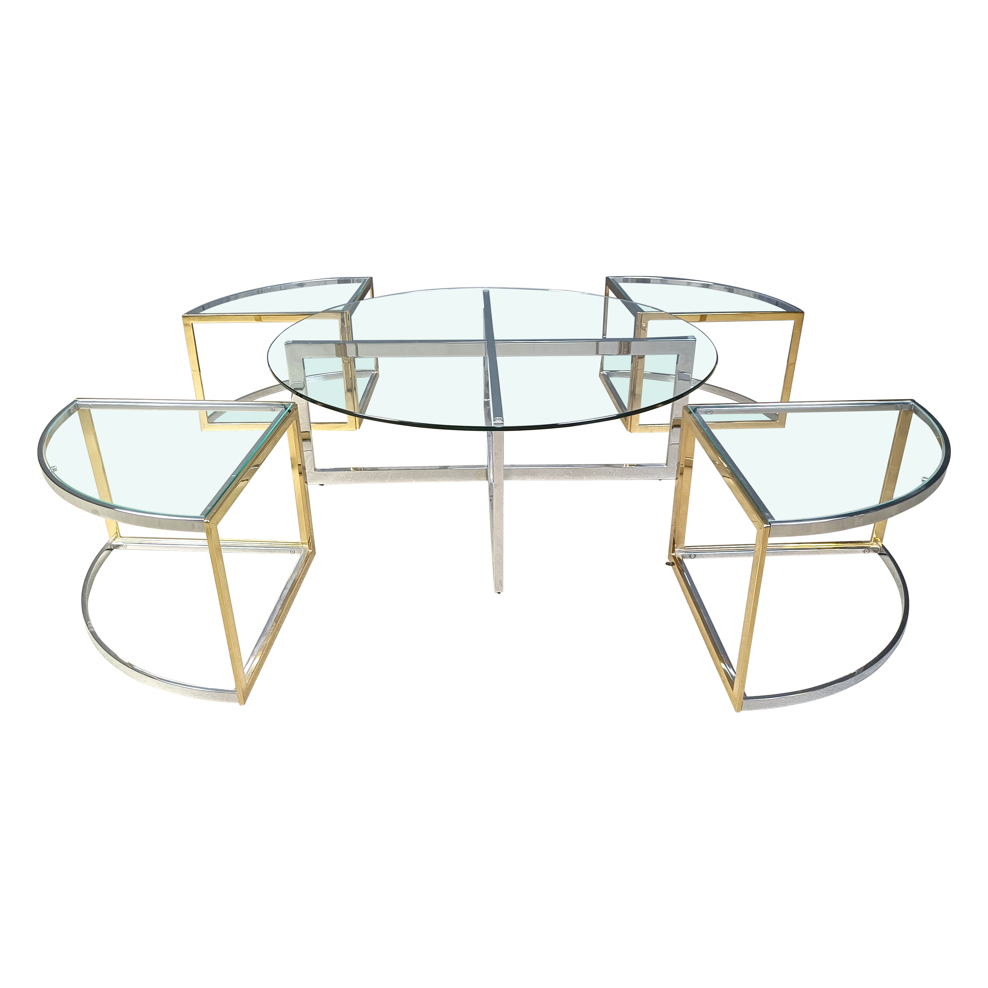 Large coffee table set by Maison Charles, 1970s