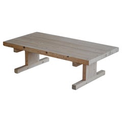 Large Coffee Table Solid Pine In the style of Jens Lyngsoe, Denmark