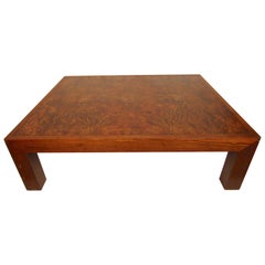 Large Coffee Table with Burl Wood Top