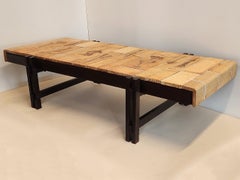 Roger Capron - Grande table basse avec carreaux de garnison sur cadre en bois, 1970