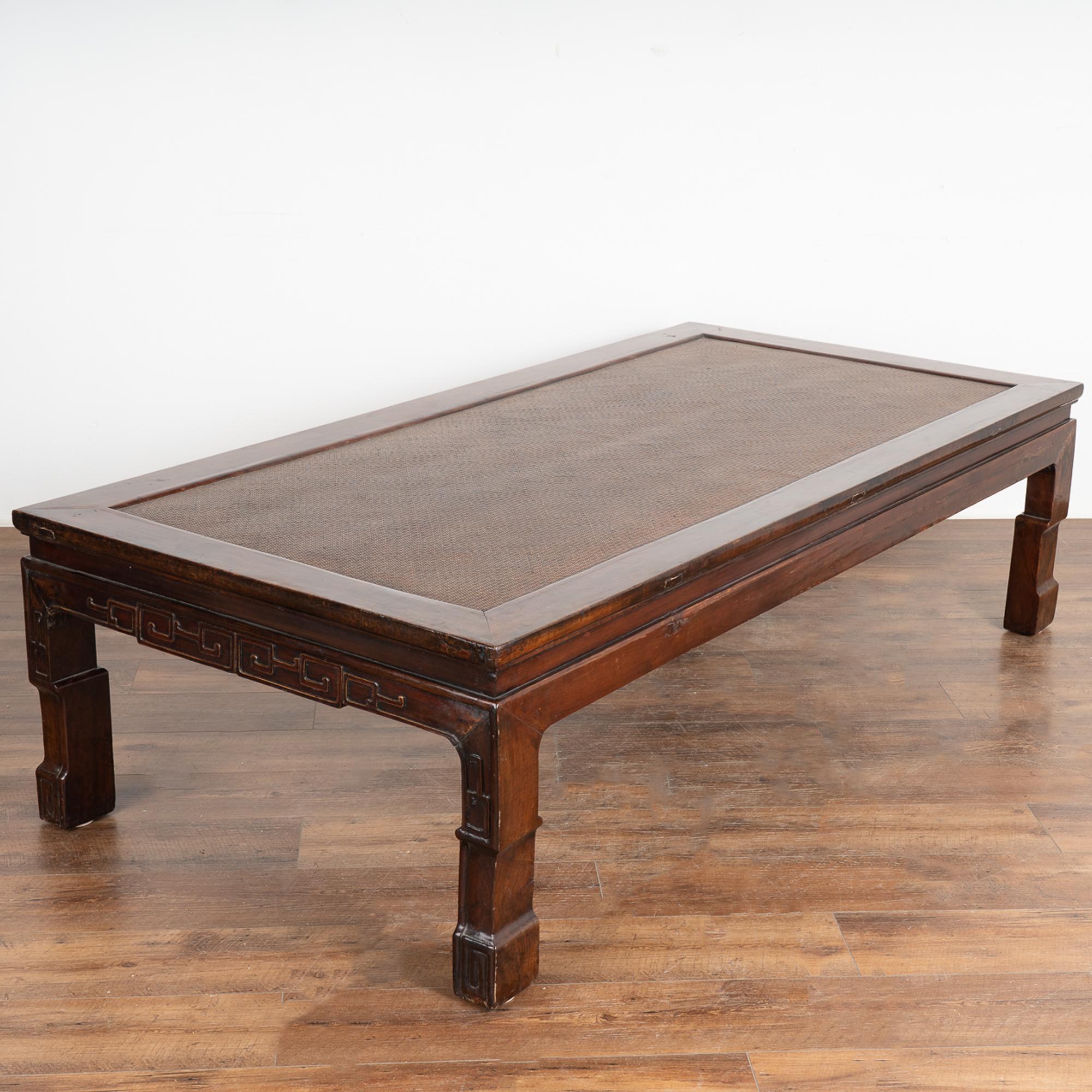 Large Coffee Table with Rattan Top, China circa 1900's For Sale 8